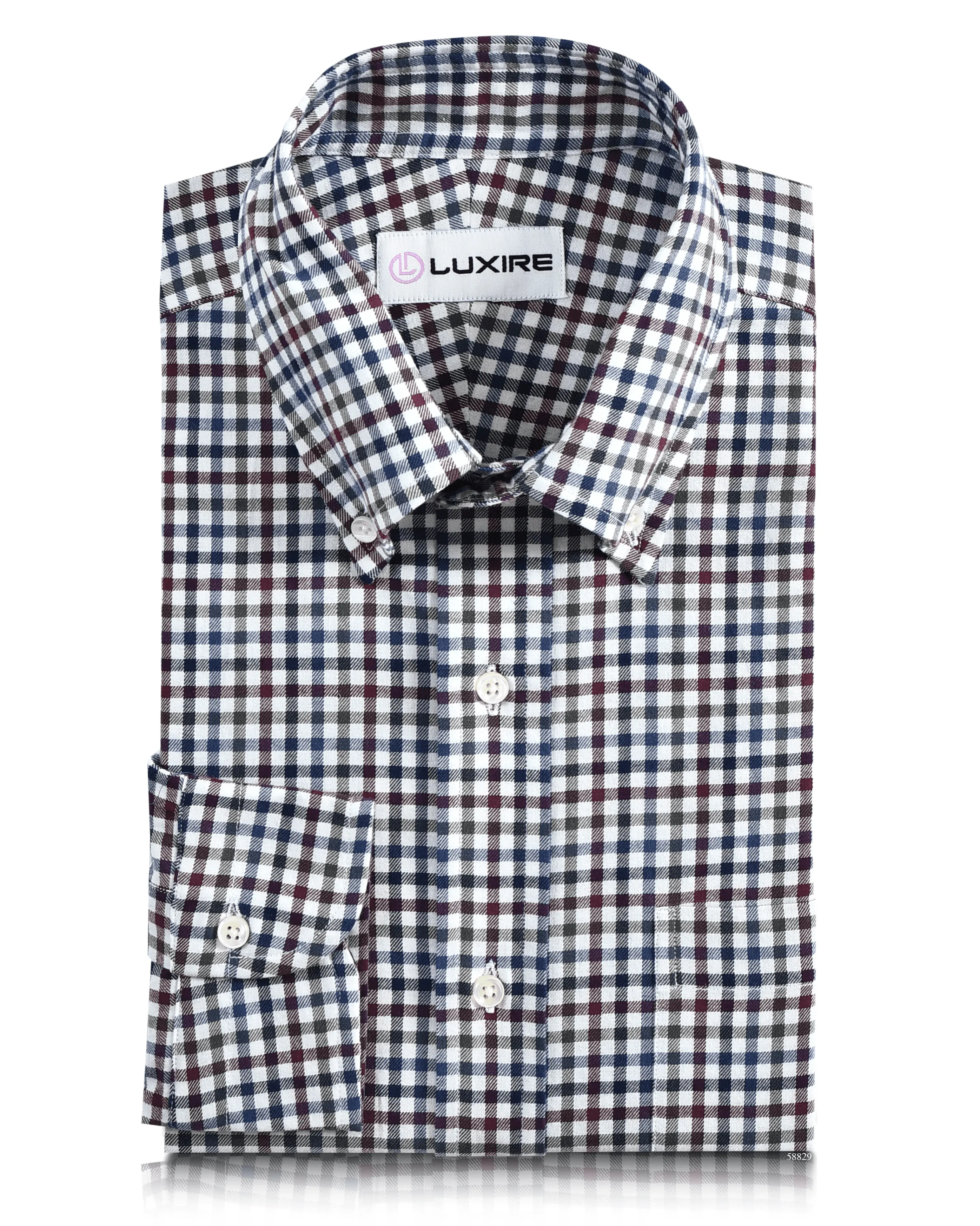 Smile Ease Winter Protection Maroon With Blue Green Tattersall Checks Twill Shirt