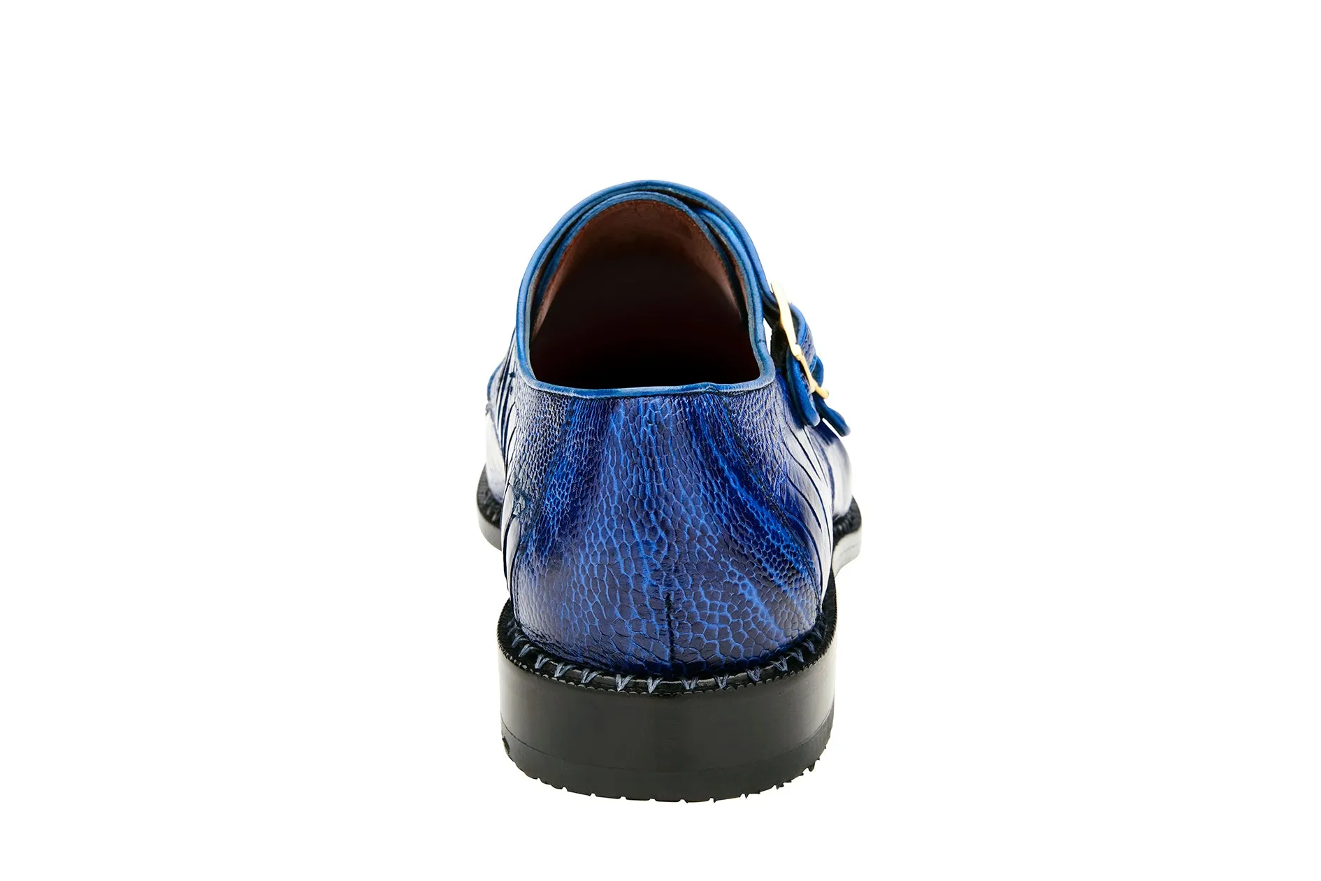 Belvedere - Valiente - Genuine Ostrich Double Monk Strap Dress Shoe - Ant. Ocean - 02442  (IN STORE) Everyday Hero Walk