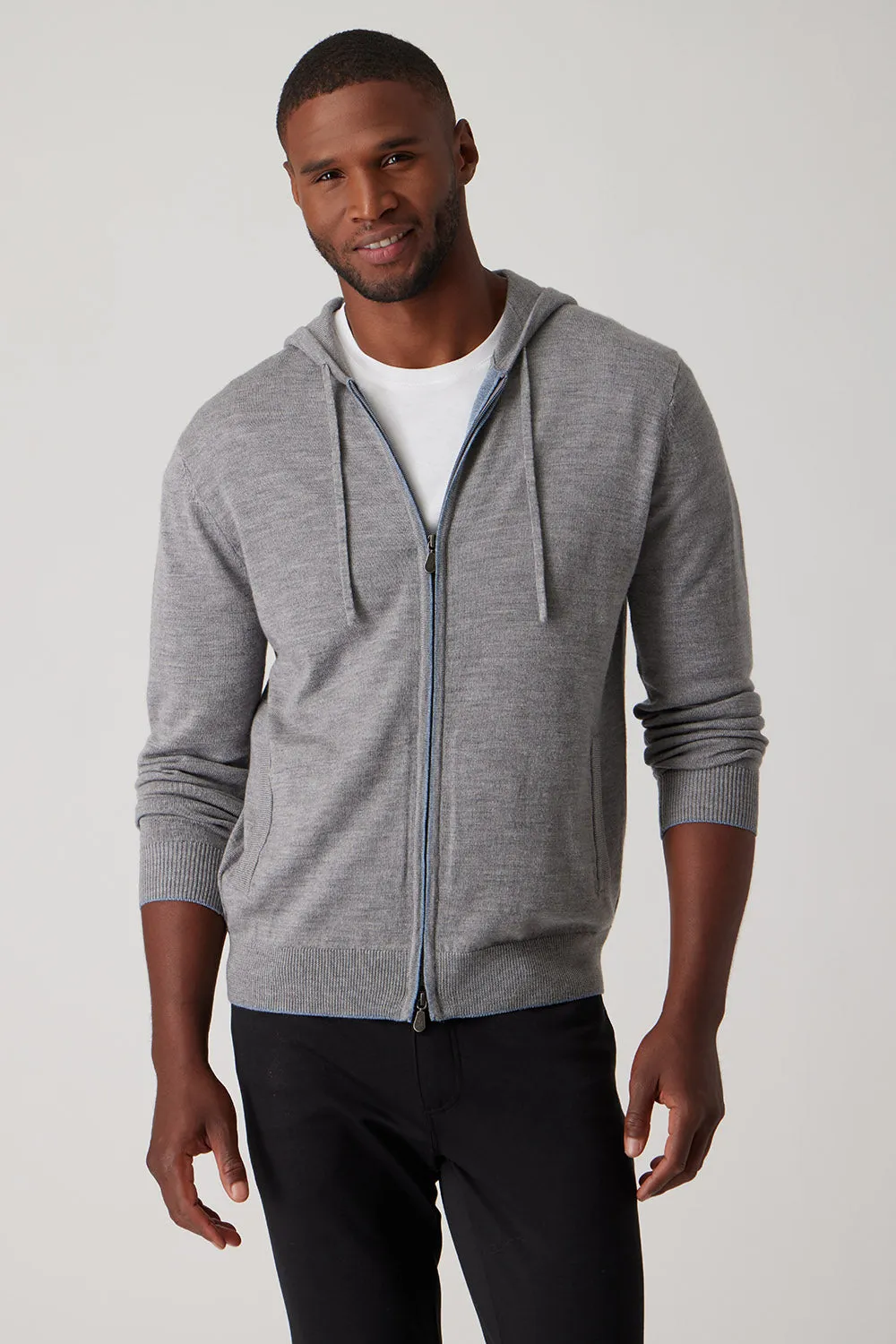 Easy Go Ship Glow Merino Full Zip Hoodie - Platinum