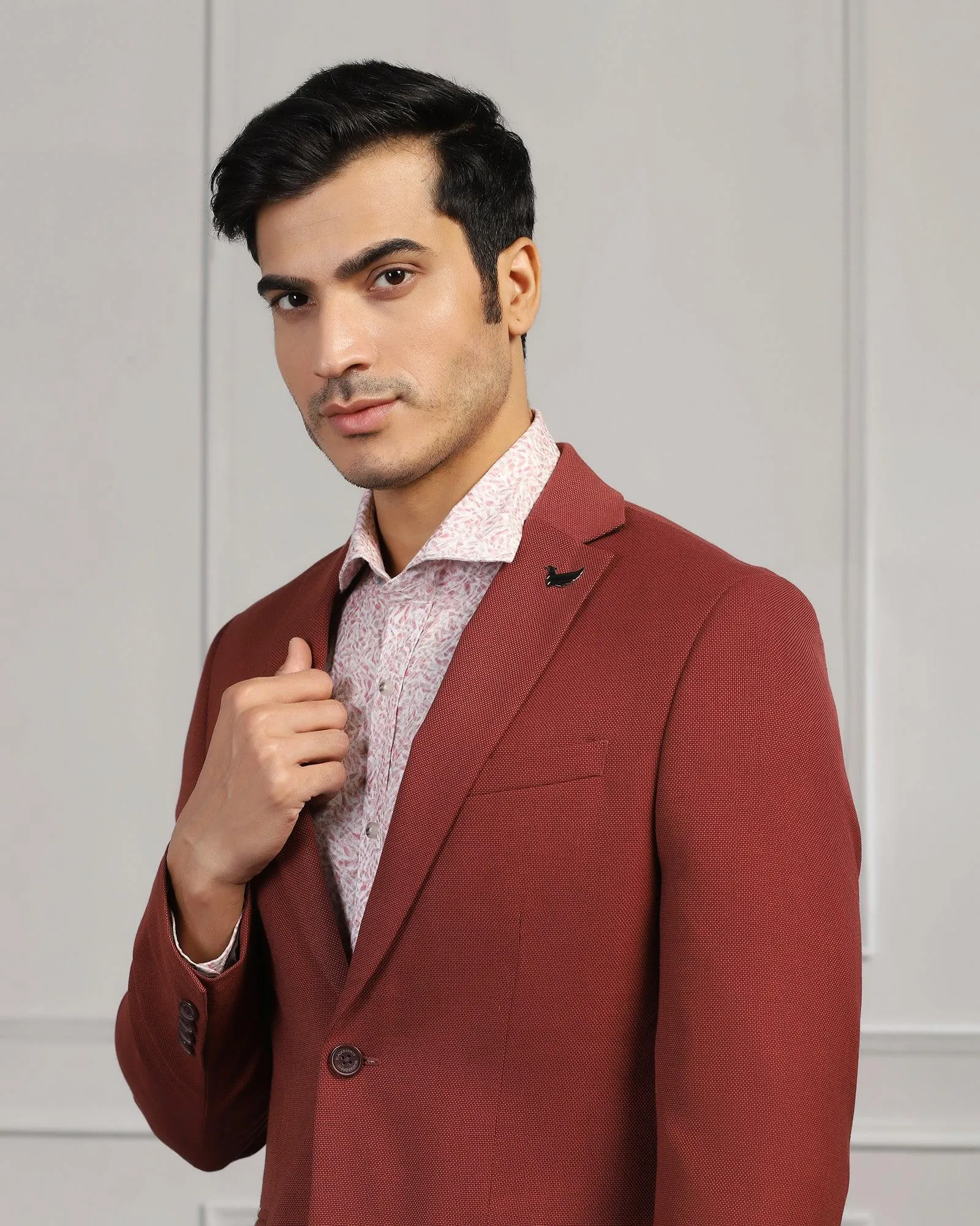 Smart Design Formal Rust Textured Blazer - Garwin