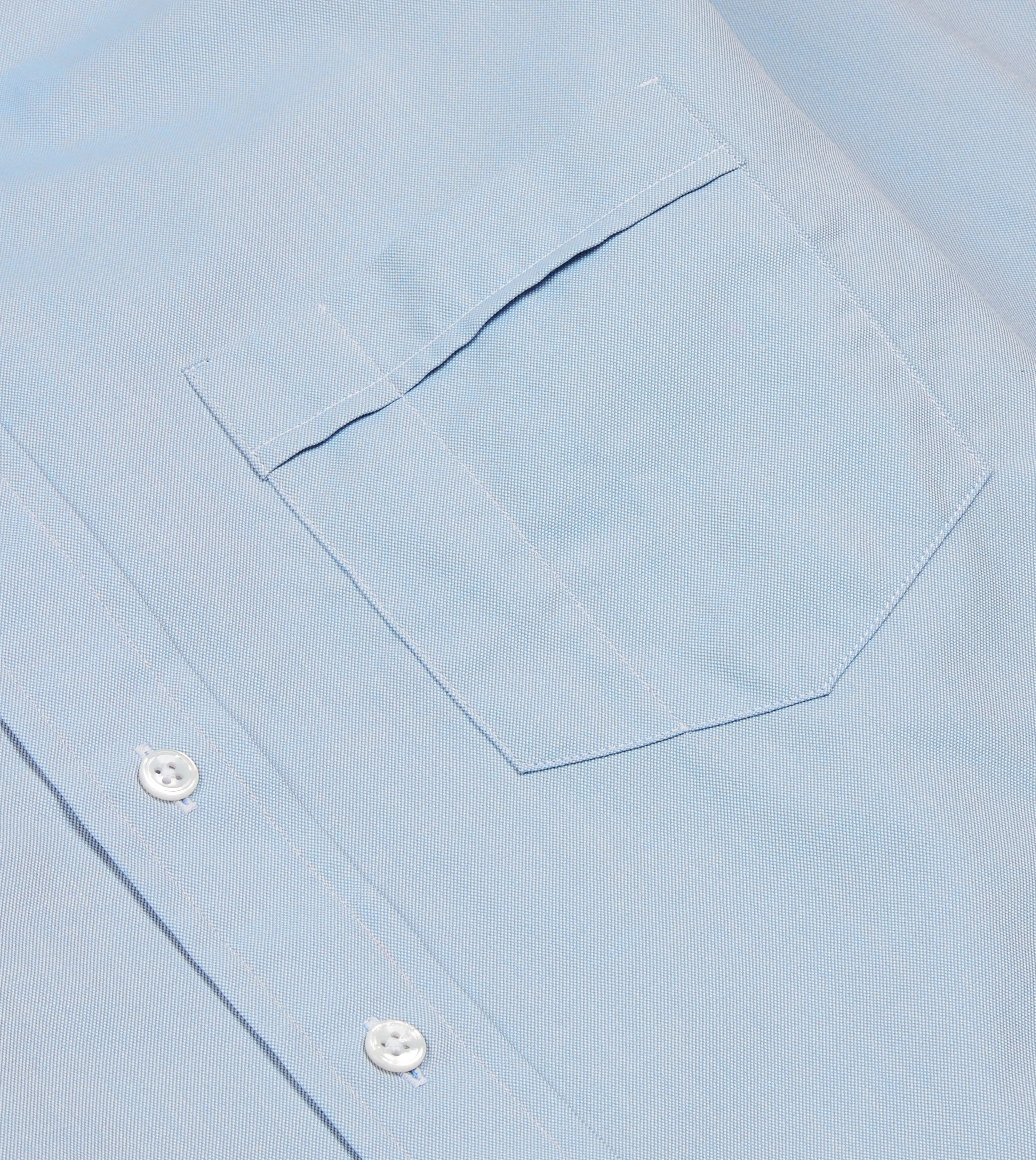 Short Sleeve Mix-And-Match Blue Pinpoint Oxford Cotton Cloth Button-Down Shirt