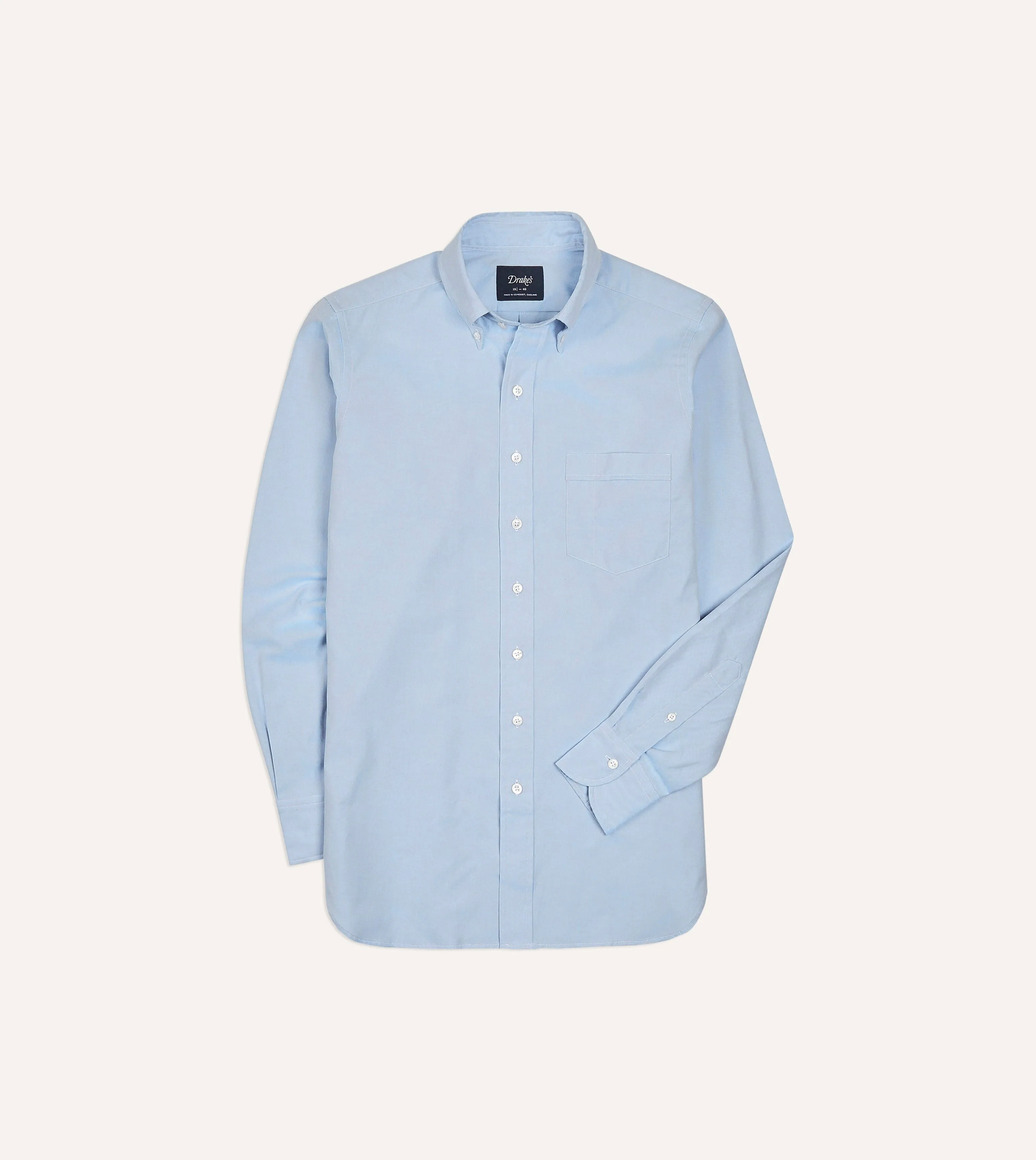 Modern Style Classic Look Blue Pinpoint Oxford Cotton Cloth Button-Down Shirt