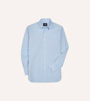 Modern Style Classic Look Blue Pinpoint Oxford Cotton Cloth Button-Down Shirt