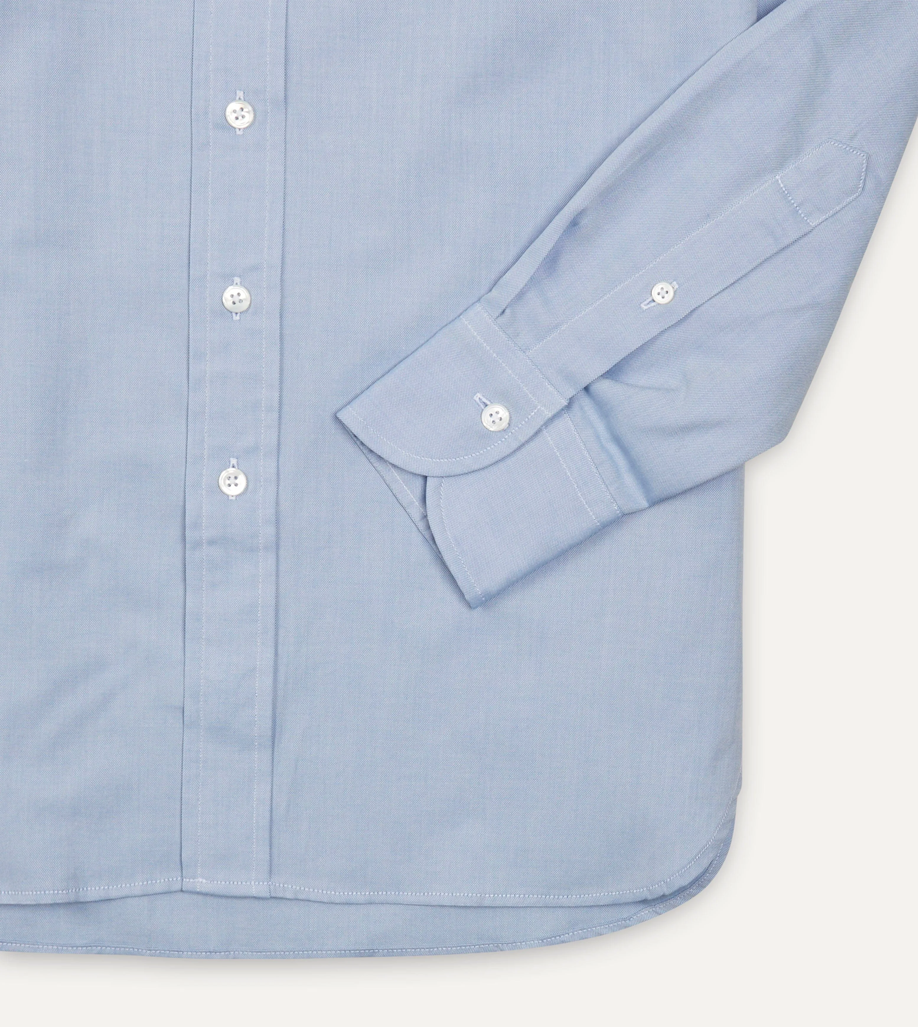 Edgy Design Blue Pinpoint Oxford Cotton Cloth Button-Down Shirt
