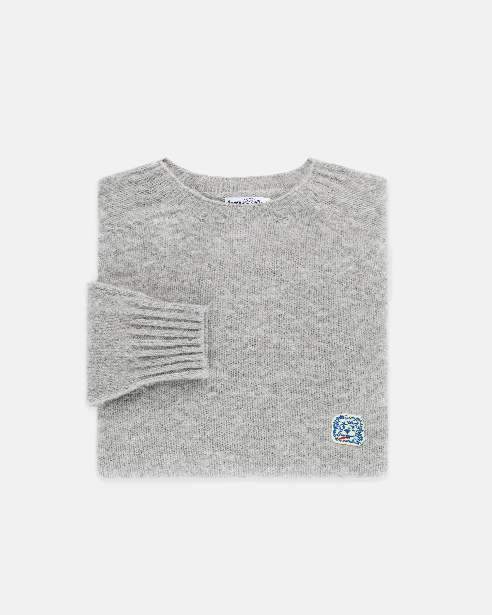 All Day Comfort Made-in-Scotland *LIMITED EDITION* Light Grey Shaggy Dog Icon Sweater  - Trim Fit Pre Shrunk Cotton Blend Cultural Inspired