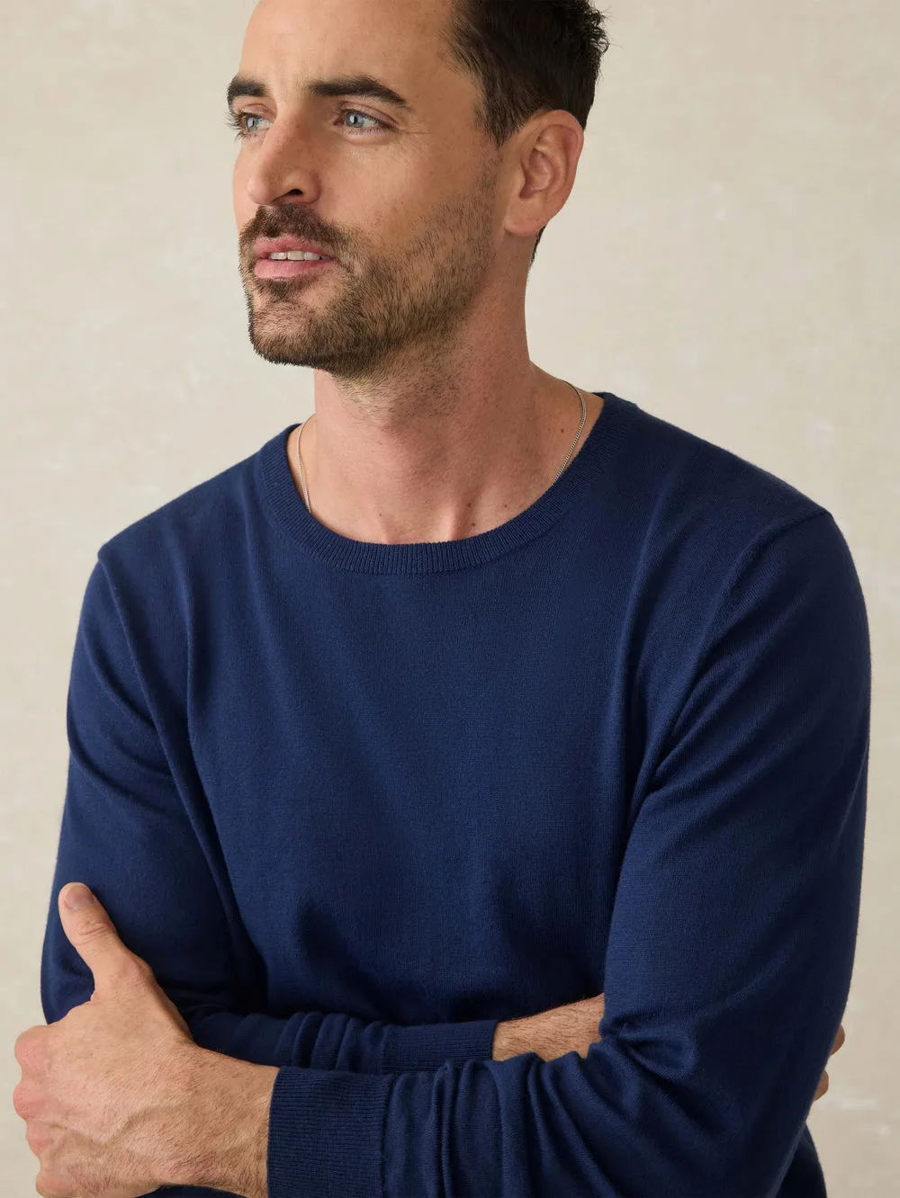 Movement Crewneck Sweater - Marine Navy Heather AntiSnagFabric