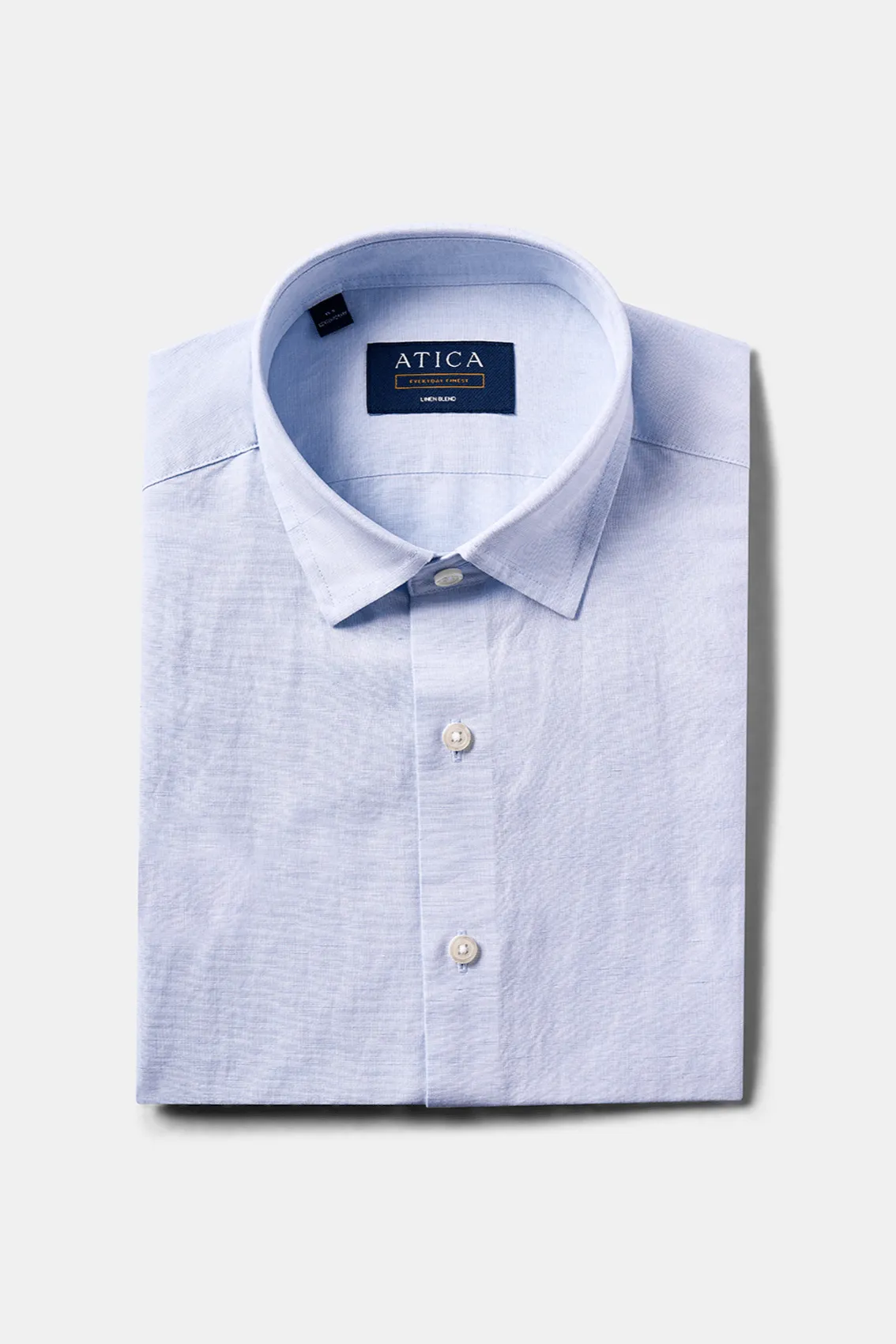 Pocket Detail Reinforced Buttonholes Sky?Blue Short Sleeve Linen?Shirt