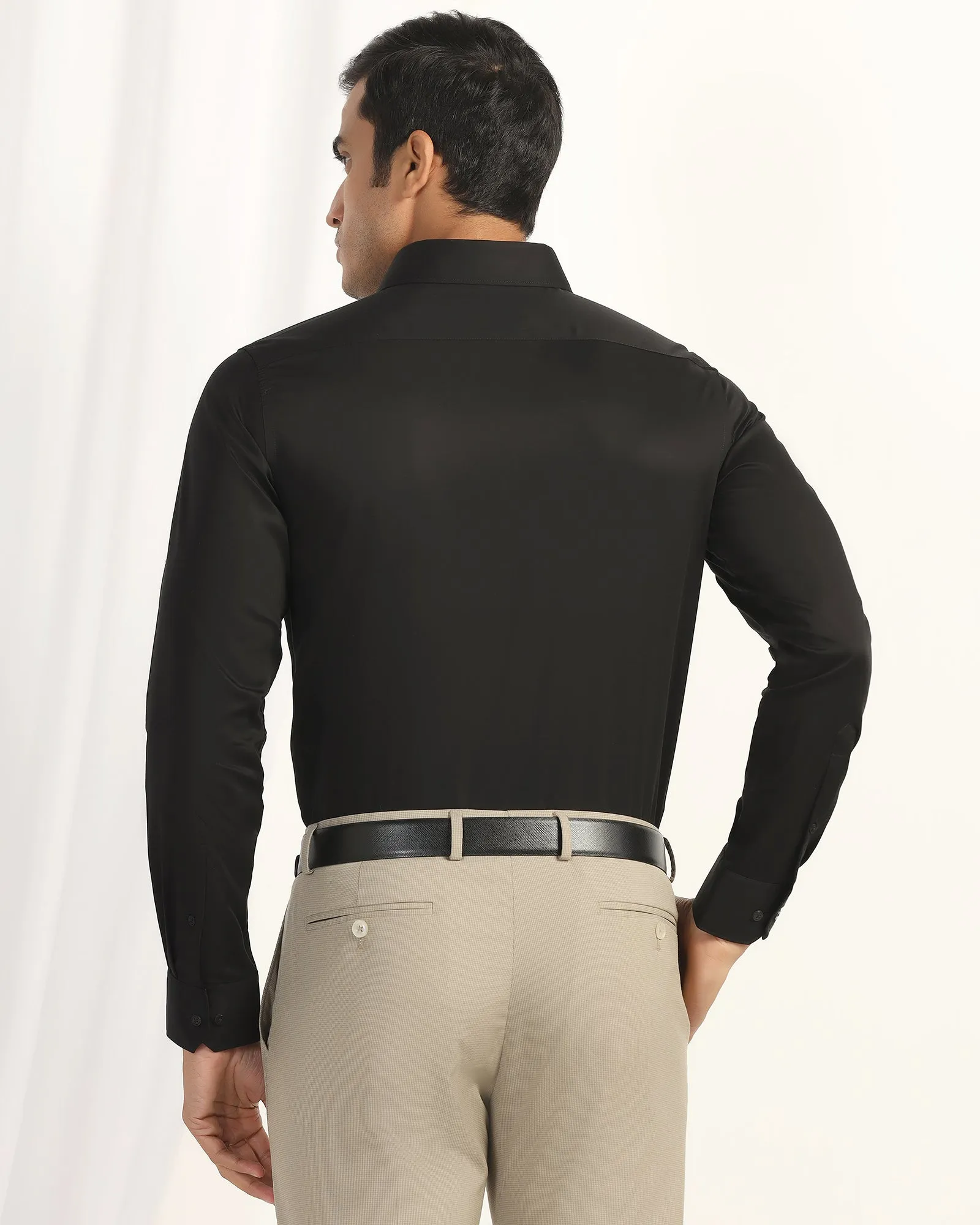 Formal Black Solid Shirt - Dawn handmade touch Retro Vibe