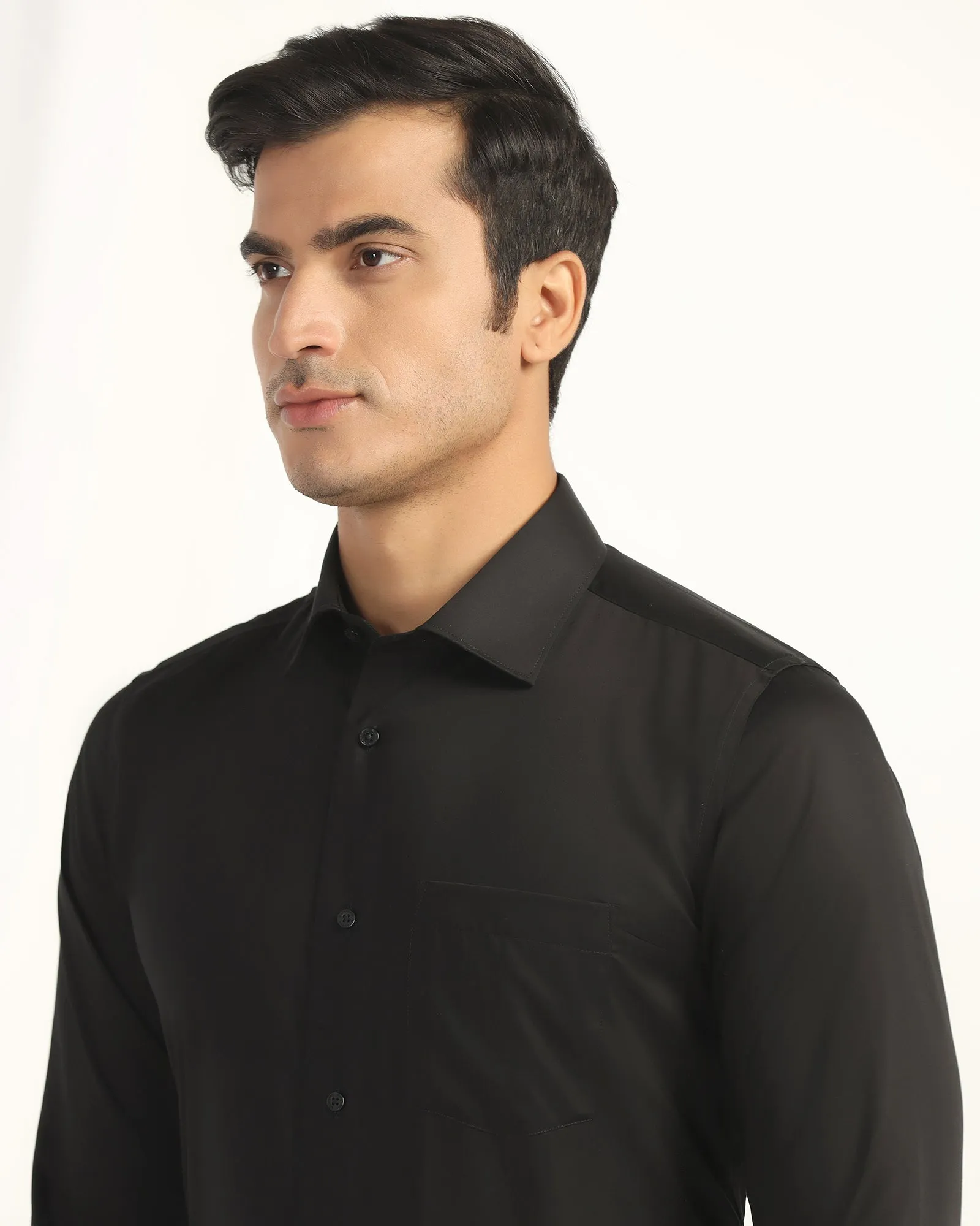 Formal Black Solid Shirt - Dawn Bamboo Fiber Blend