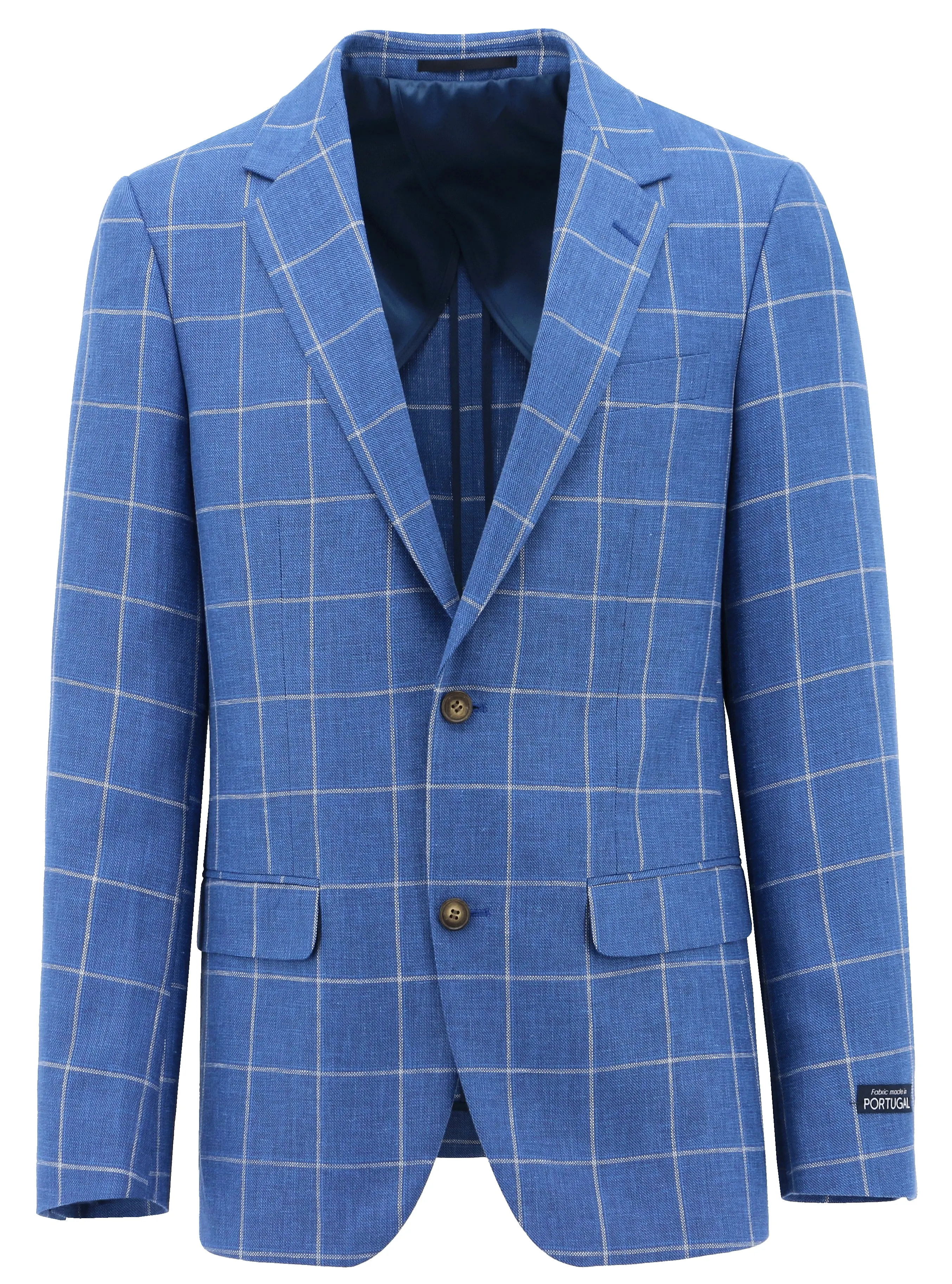 Quick Drying Flexible Fiber Fill Lazio Blue Checked Sports Jacket