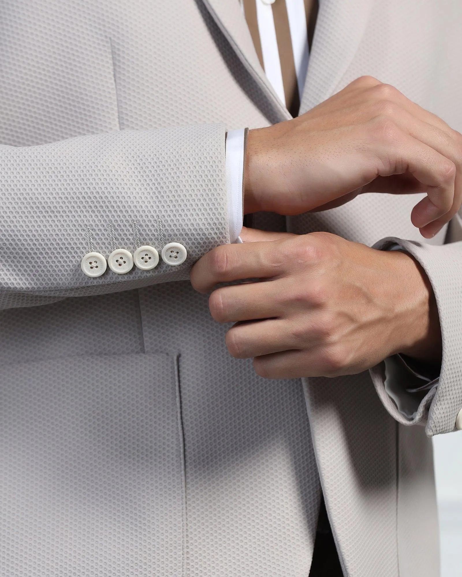 TechPro Formal Off White Textured Blazer - Renault Windproof Construction