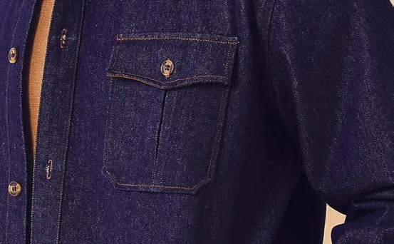 Inserch Denim Shirt Jacket JS003-10 Denim Blue Silk Glow TemperatureControlTechnology