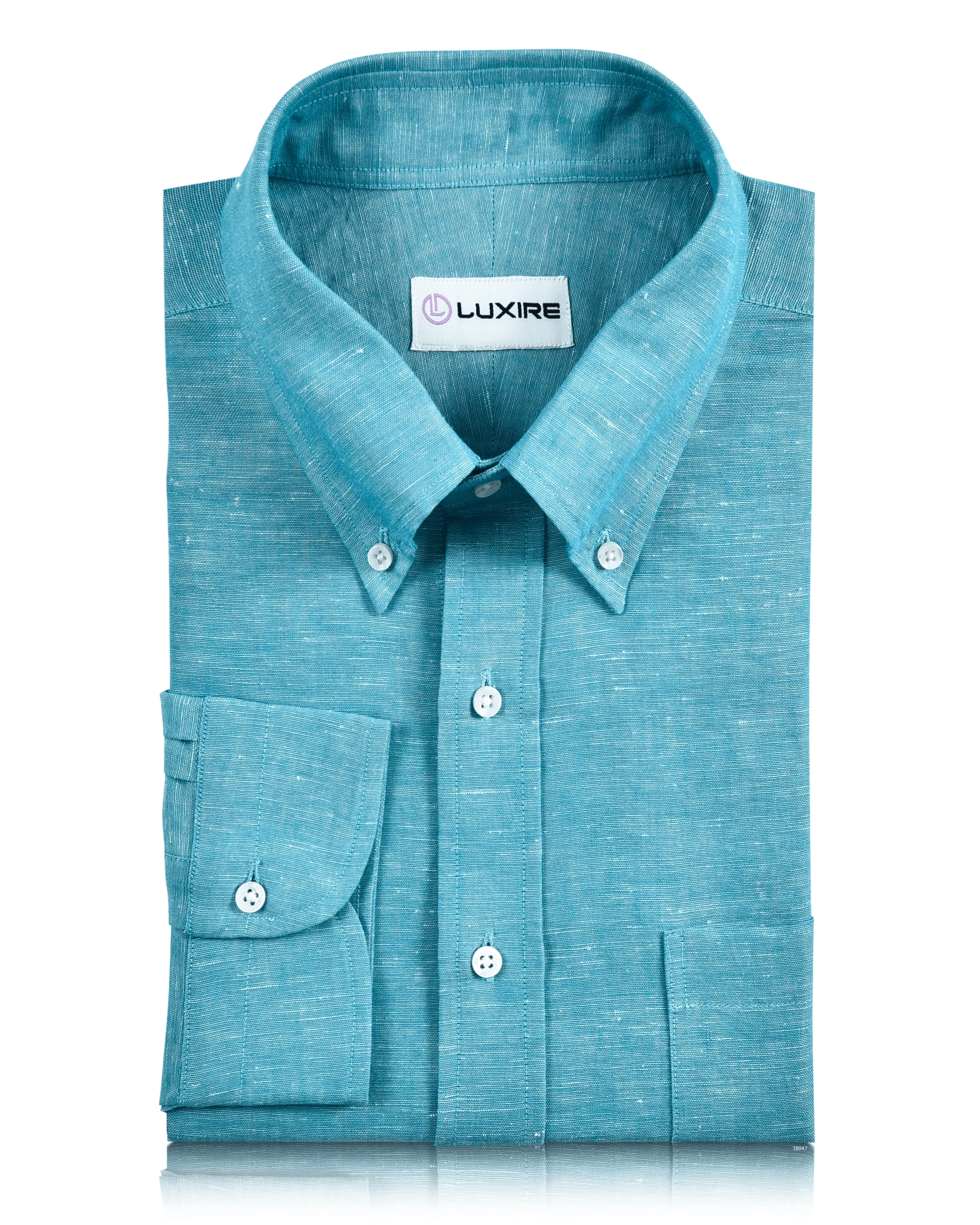 Cotton Linen: Turquoise Blue Chambray Shirt Outdoor Fashion