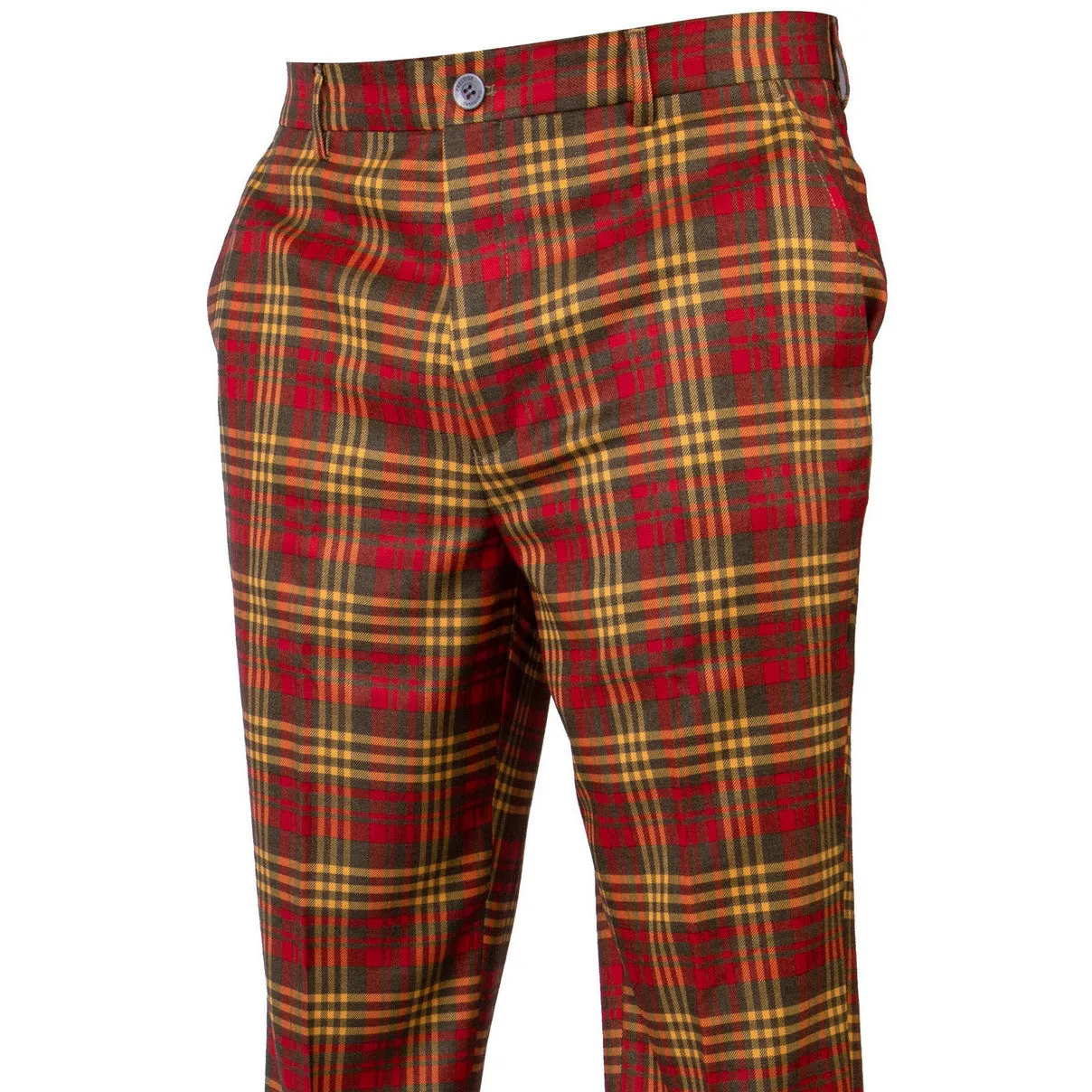 Plaid Red Orange Green Pants Warm design