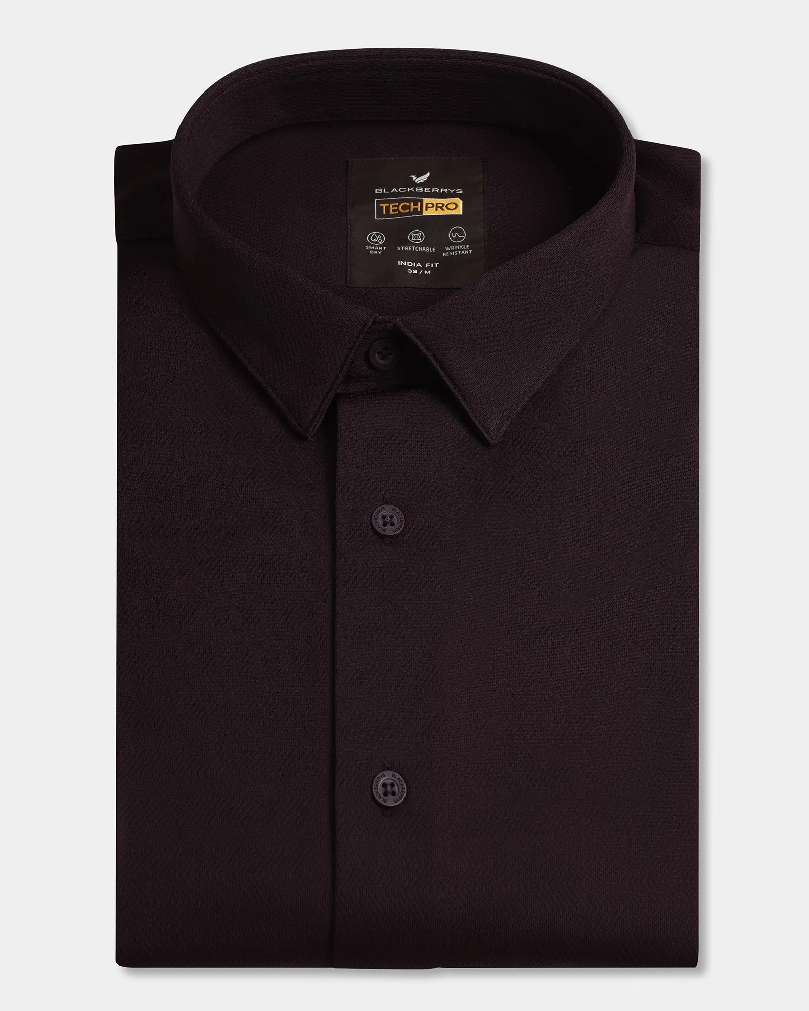 Wine Techpro Stripe Shirt - Keish ethical fashion Non Iron