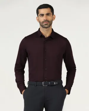 Wine Techpro Stripe Shirt - Keish Tailored Silhouette