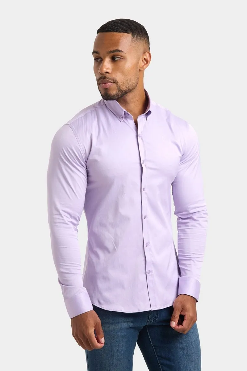 Designer Touch Networking Session Athletic Fit Signature Shirt in Lilac
