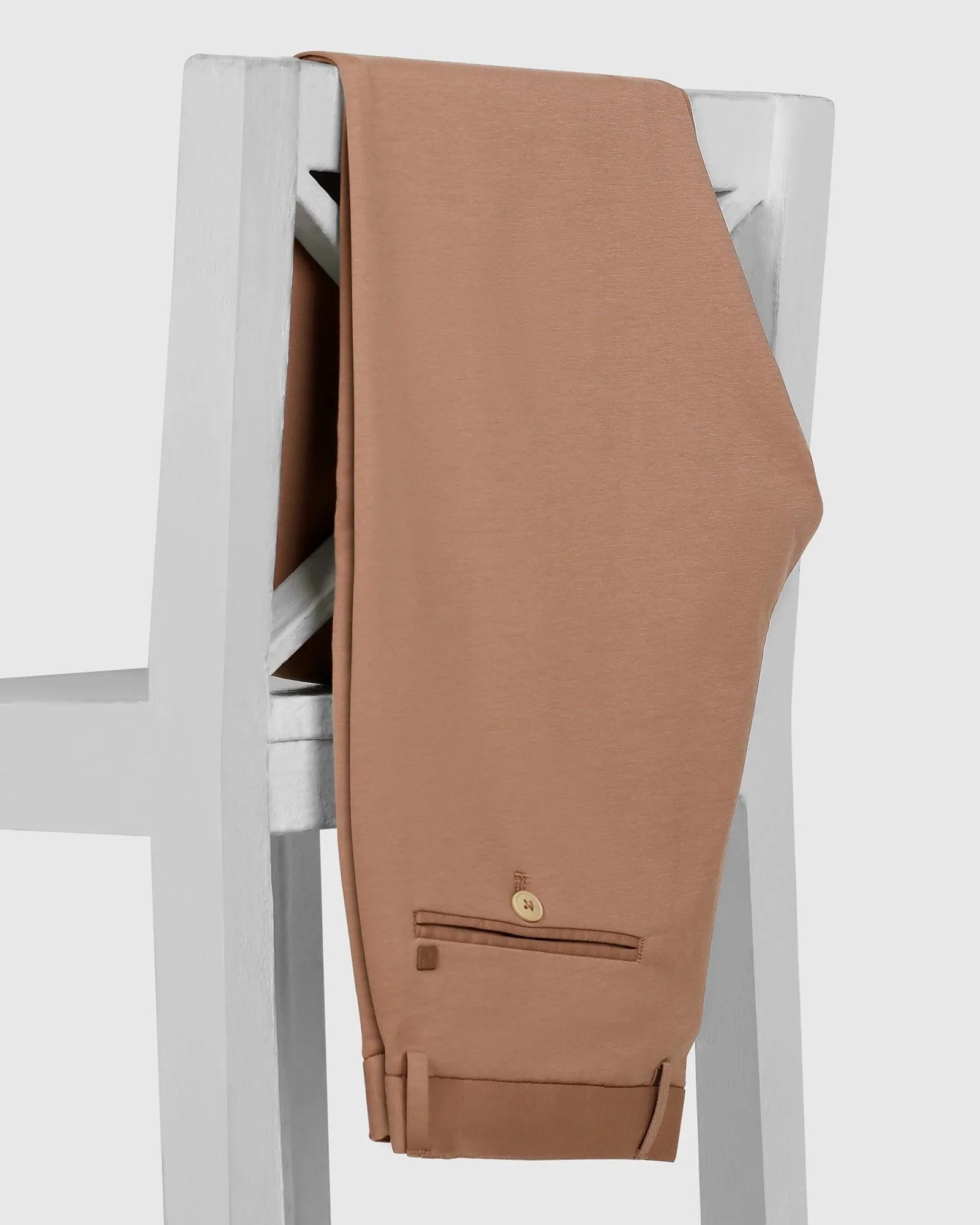 Soft Brush Lining HeatRegulatingLining TechPro Slim Fit B-91 Casual Beige Solid Khakis - Ziea