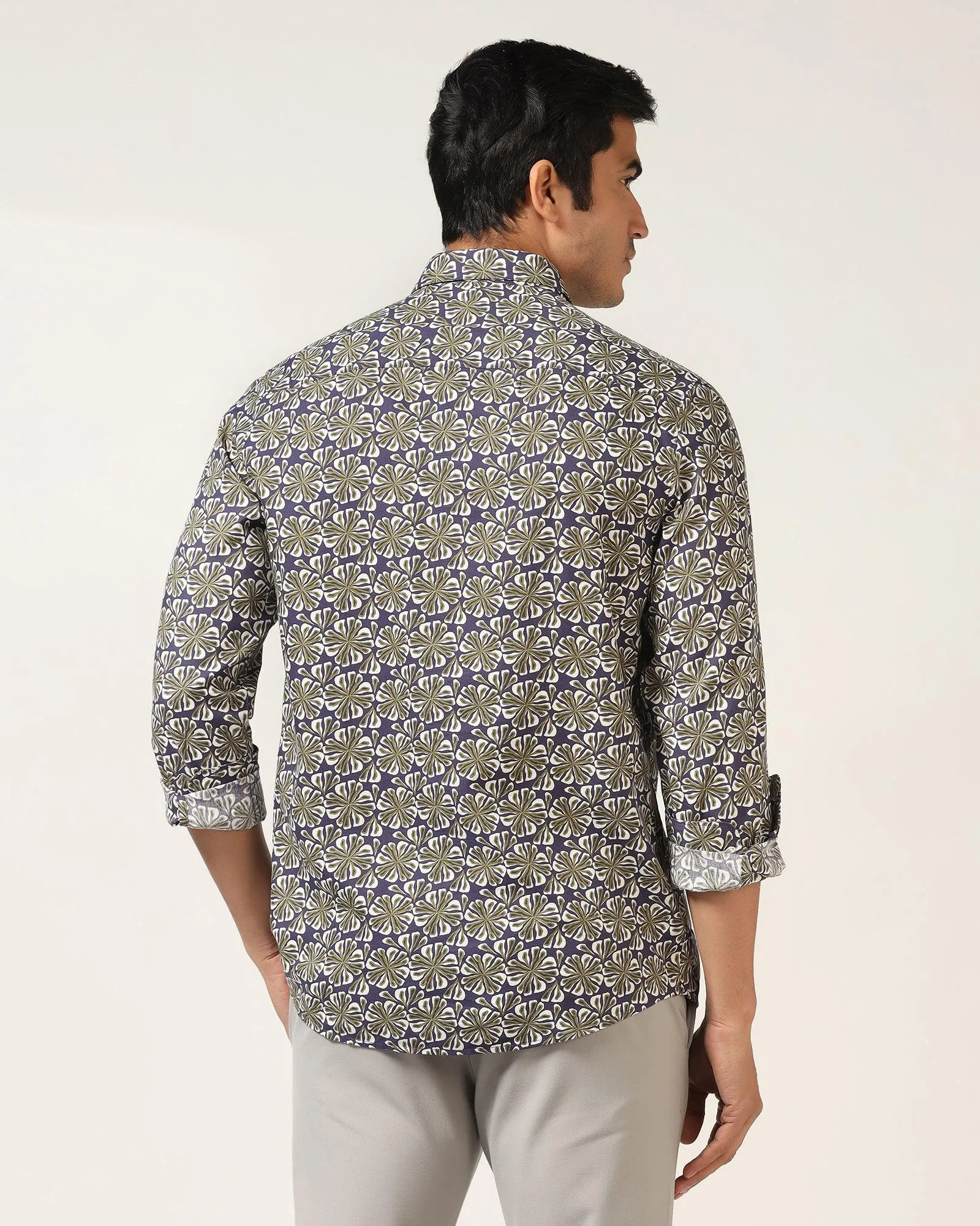 Casual Blue Printed Shirt - Melon Weekend Adventure Tropical theme