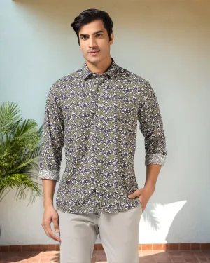 Casual Blue Printed Shirt - Melon Lounge Comfort