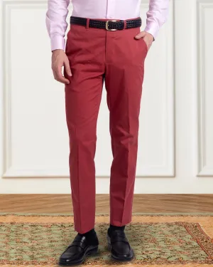 Timeless Comfort Fit Dugdale Cotton Brick Red Twill Pant