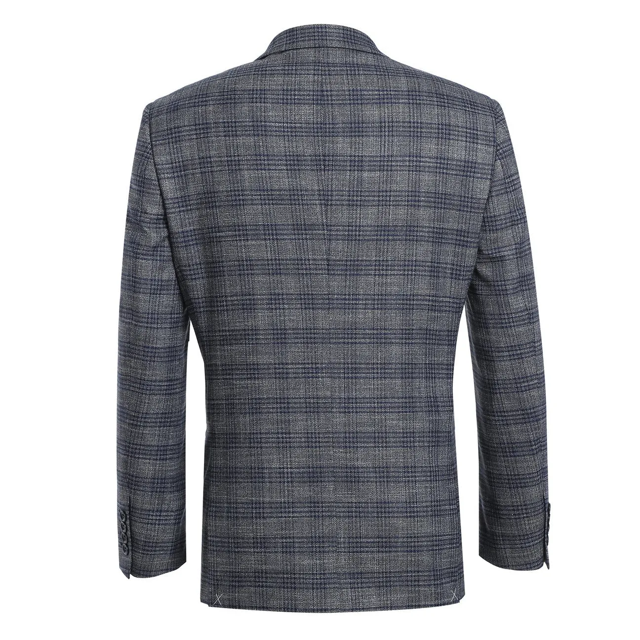 Alessandro Vitello by Renoir Slim Fit Stretch Checked Blazer Gray 294-13 Articulated Knees