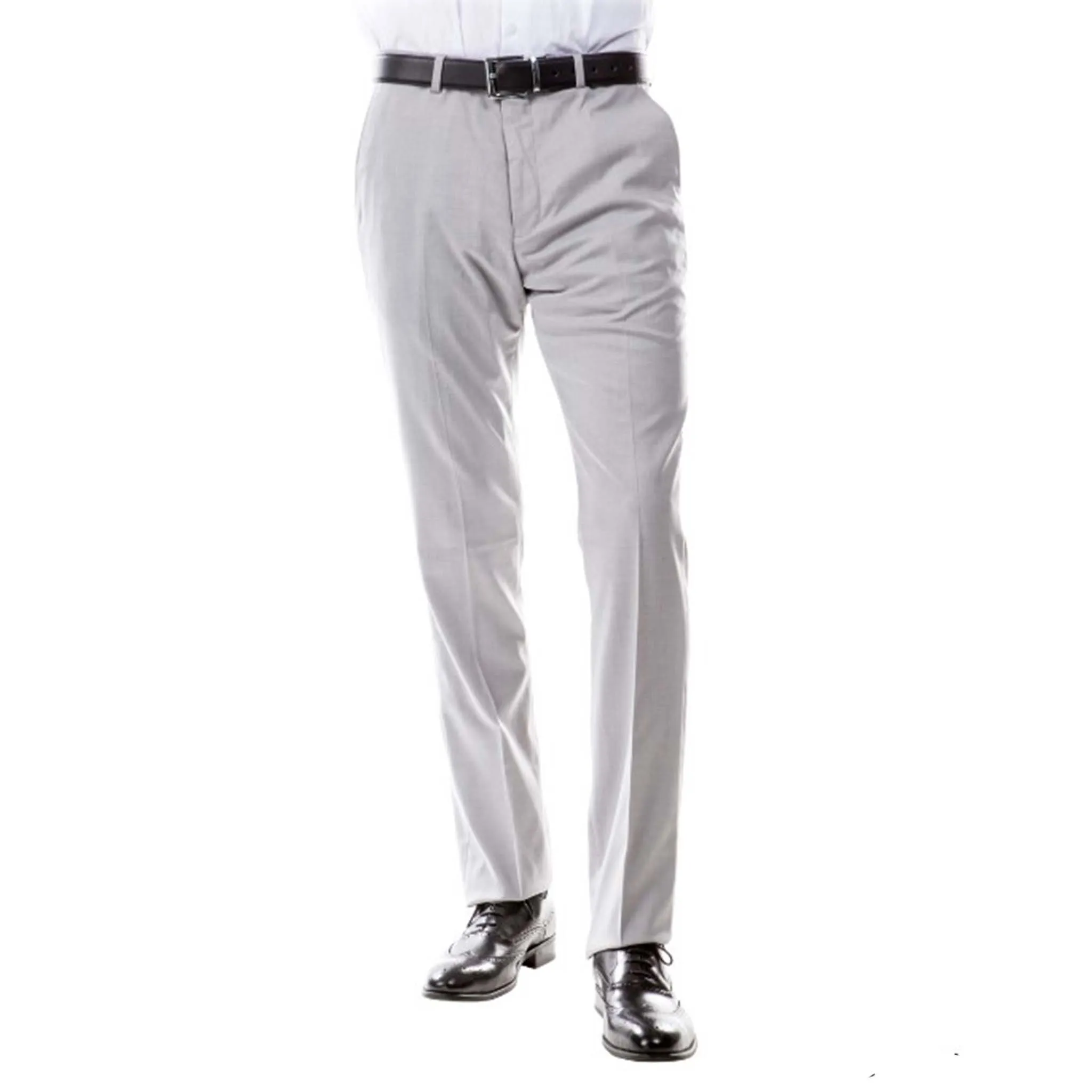 Men's Grey Modern Fit Suit Pants Breathable Design Core Movement