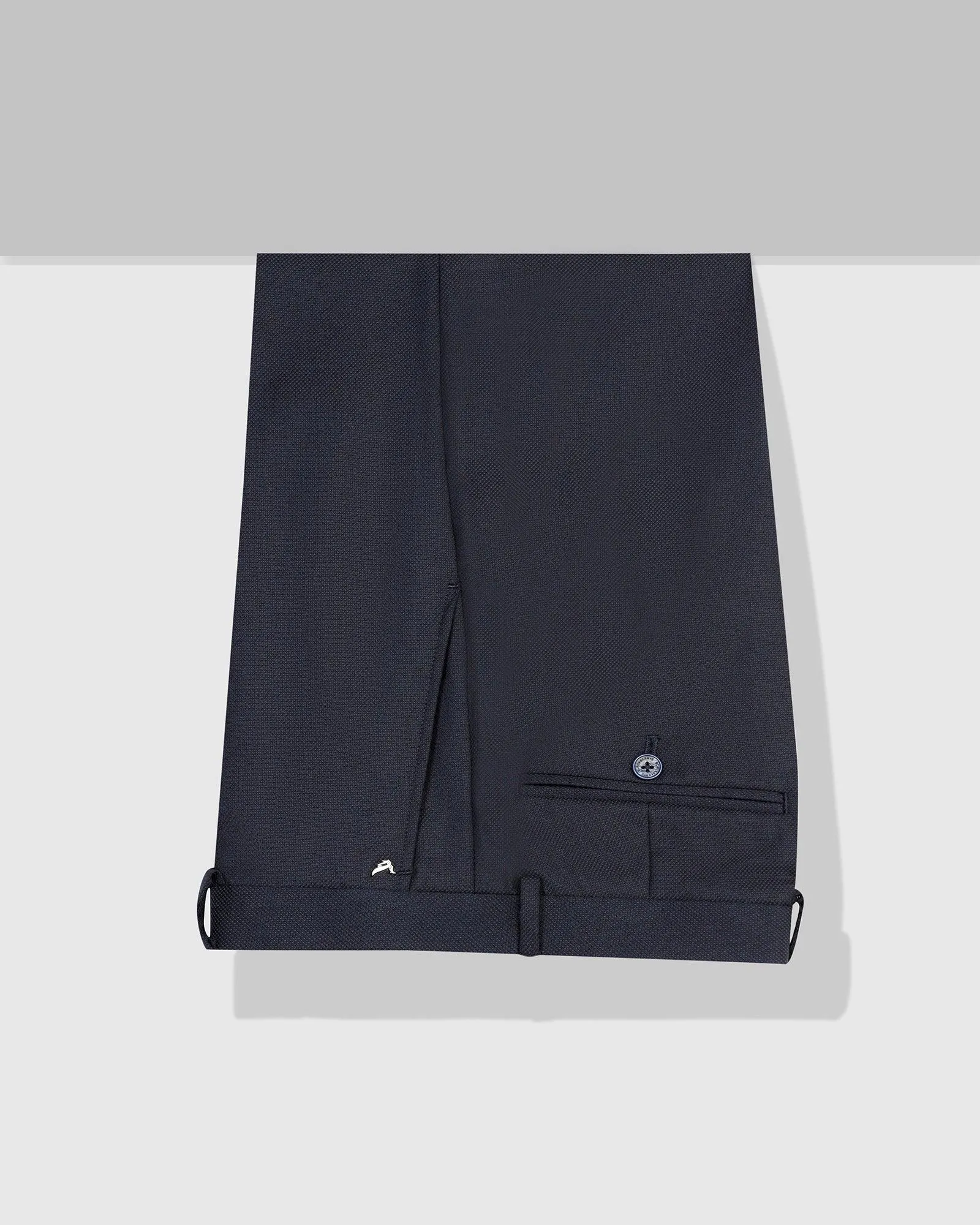 Eco Friendly Dye Process Slim Comfort B-95 Formal Navy Textured Trouser - Luna