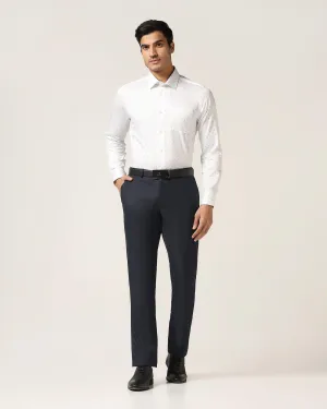 LowProfileWaistband Slim Comfort B-95 Formal Navy Textured Trouser - Luna