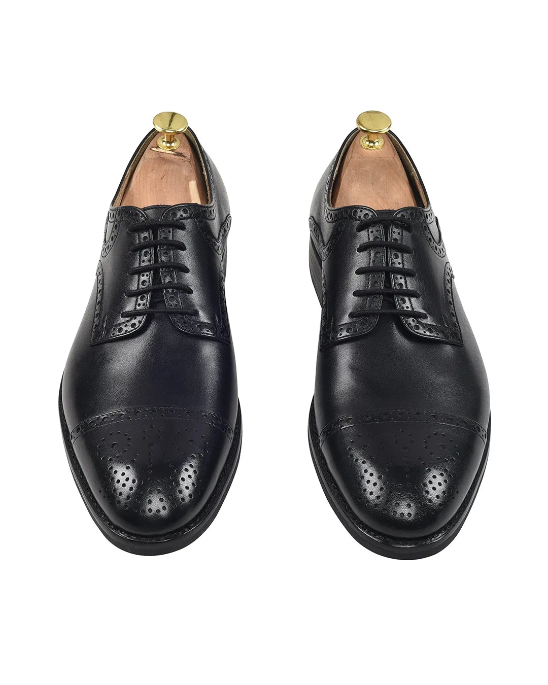 Brogue Captoe Oxfords Black Gloss Mood