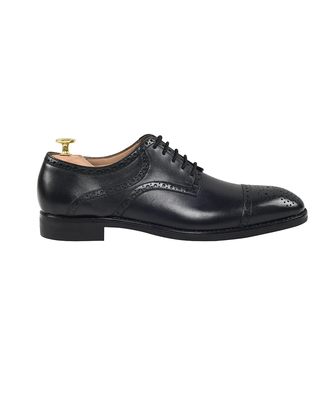 Height Plus Sail Vibe Brogue Captoe Oxfords Black