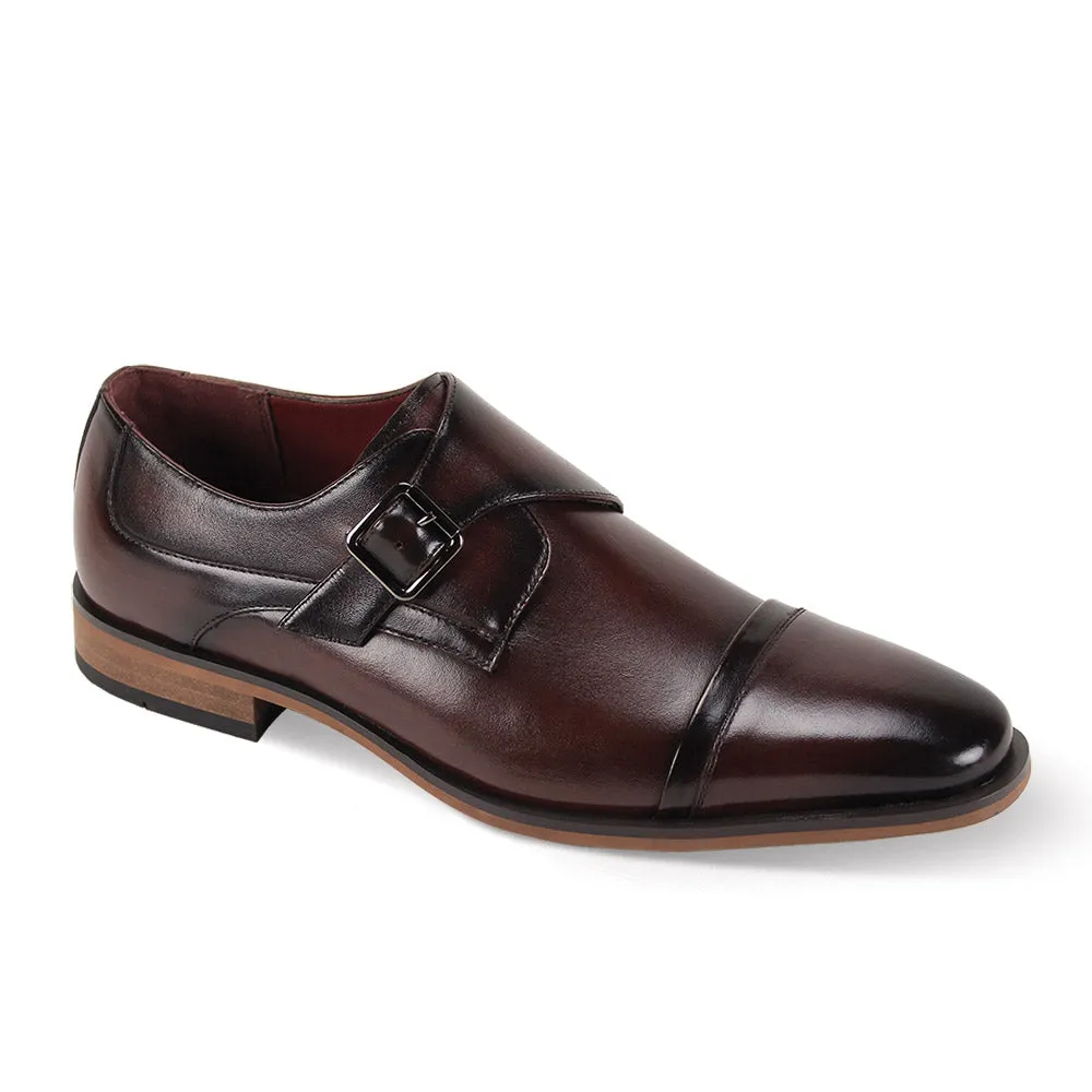 Regal Stride Brown Cap Toe Monk Strap Shoes ?C Genuine Leather Quick Dry Fabric Technology