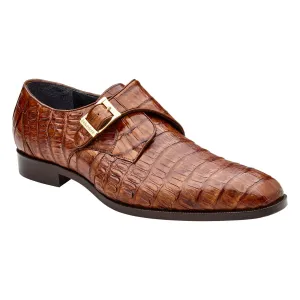 Belvedere Angelo Genuine Caiman Crocodile Monk-Strap Shoe in Walnut Balance Core
