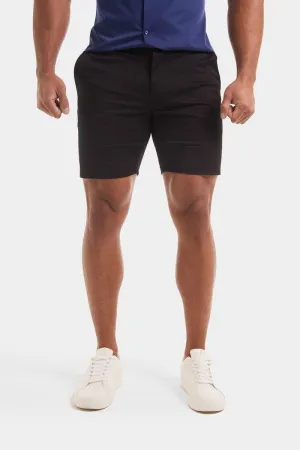 Street Ready Athletic Fit Chino Shorts 7" in Black