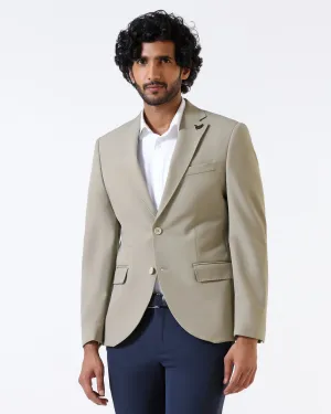 Beige TechPro Solid Blazer - Ron Moisture Managing Layer