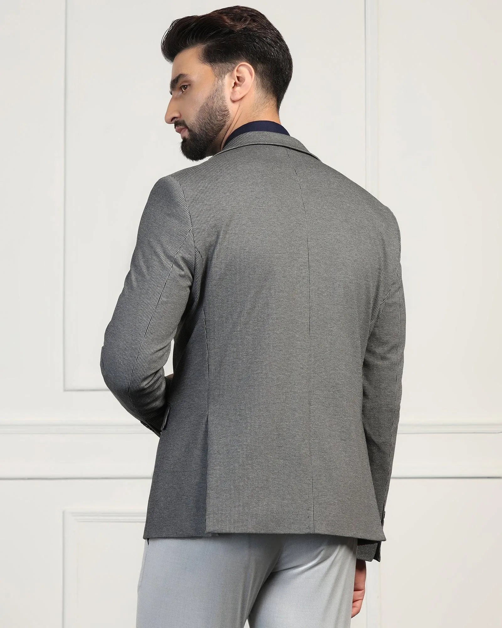 Formal Charcoal Textured Blazer - Artura ReinforcedEdging