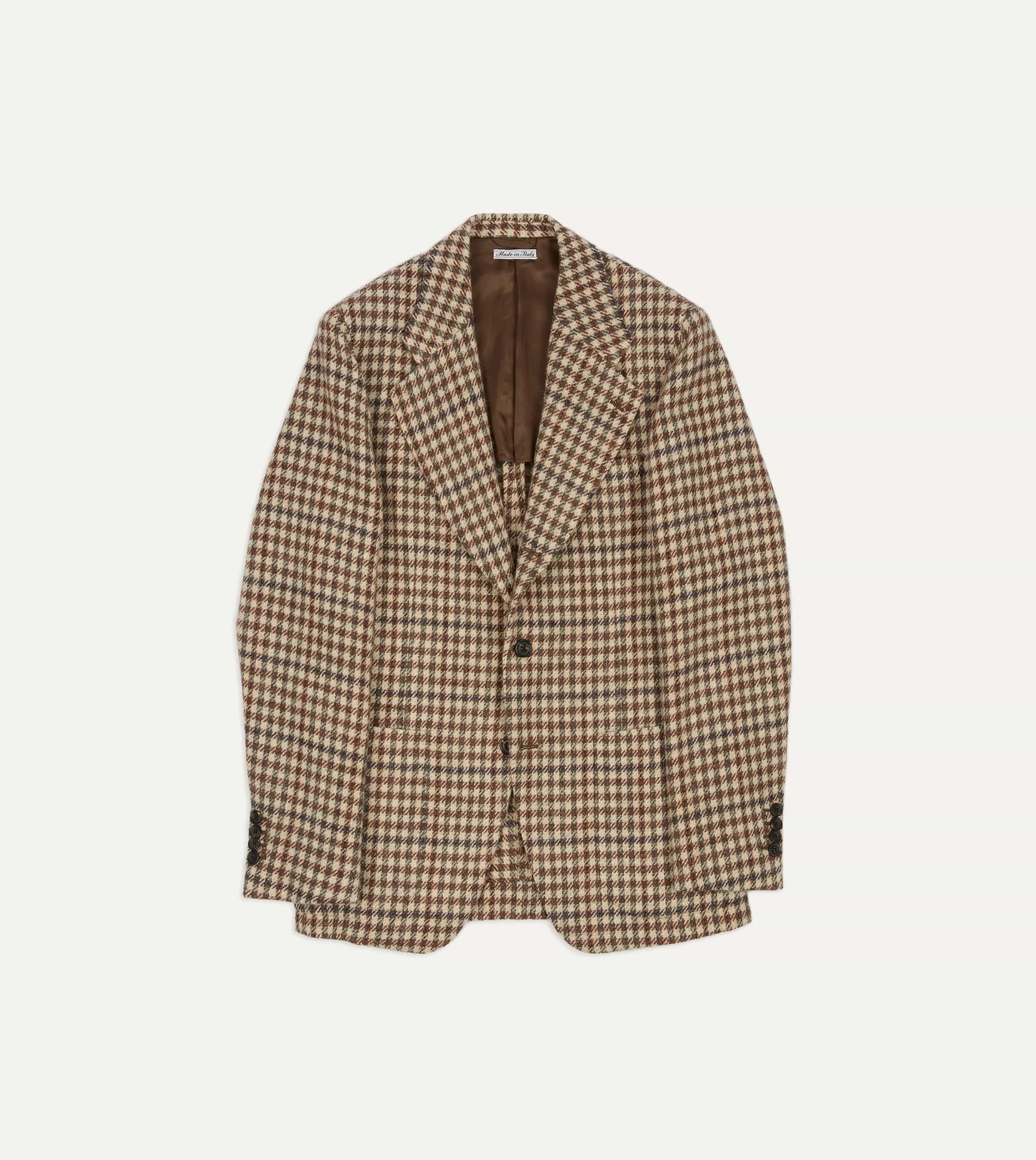Ecru Gun Club Check Tweed Blazer Non Restrictive Mobility