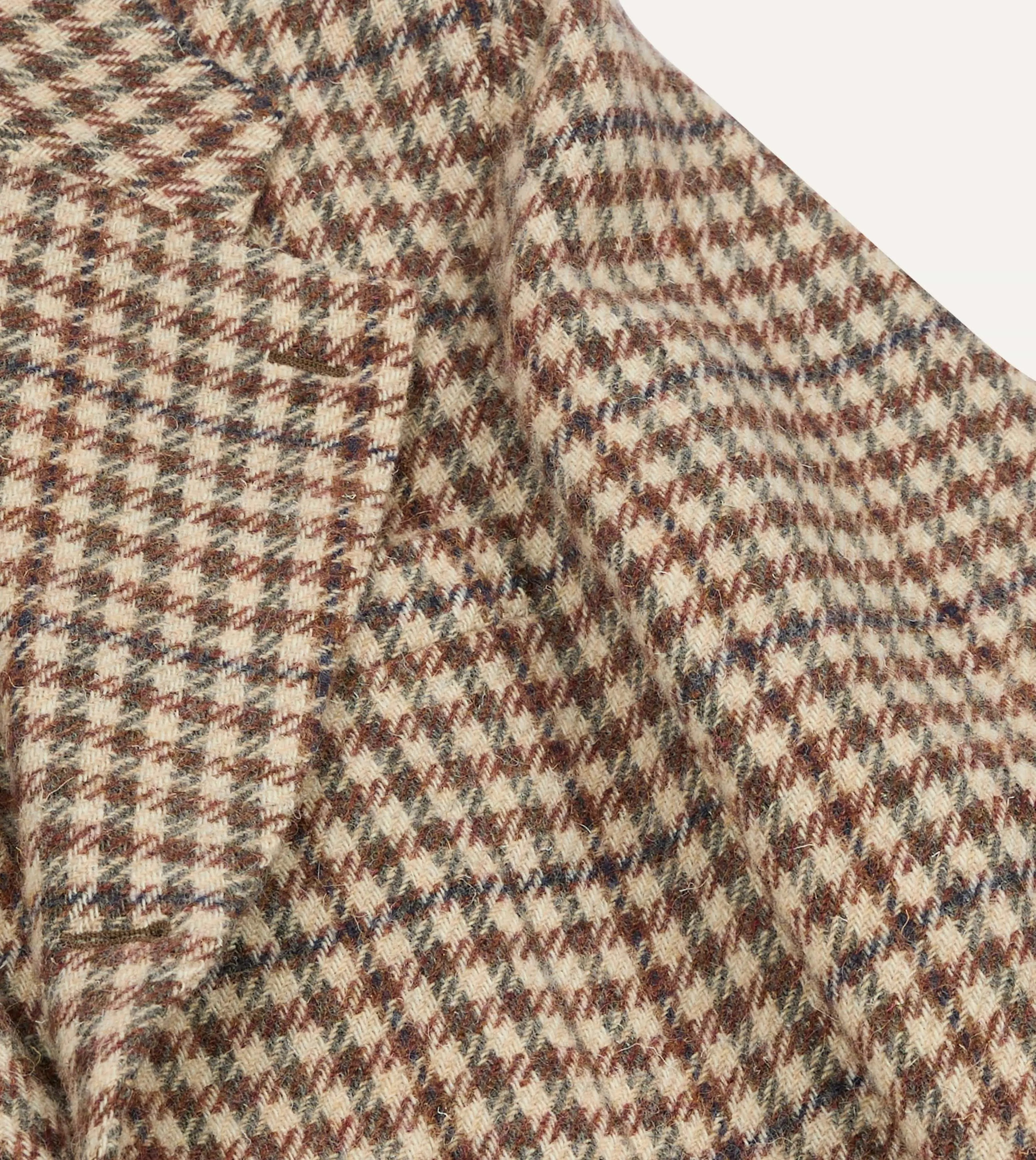Easy Layering Anti Static Finish Ecru Gun Club Check Tweed Blazer