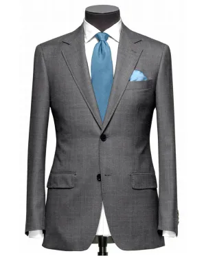 EThomas Wool Cashmere: Light Grey Wool Jacket Flexible Shoulder Gussets