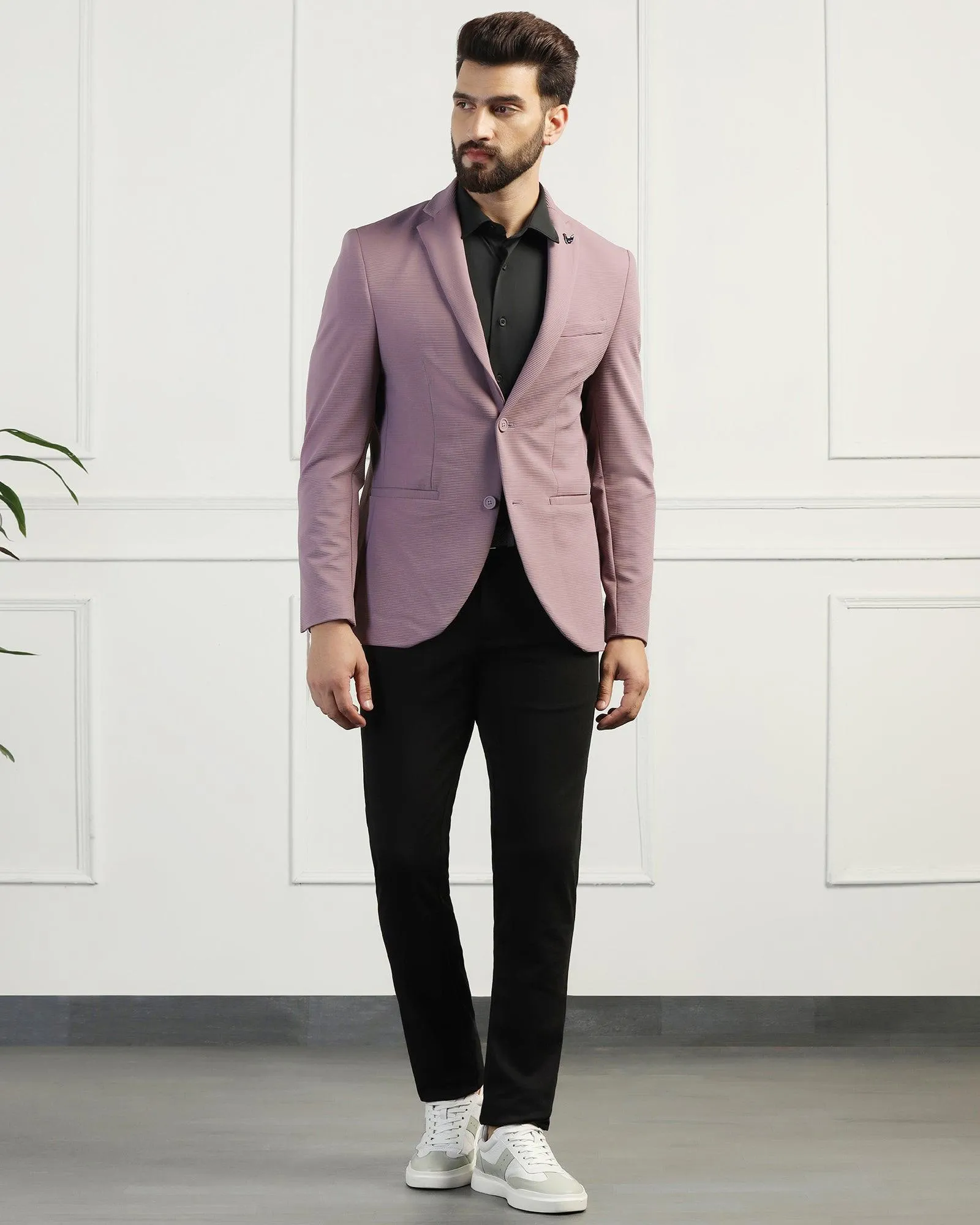 Universal Fit Framework All Year Use TechPro Formal Dusty Pink Stripe Blazer - Fiesta