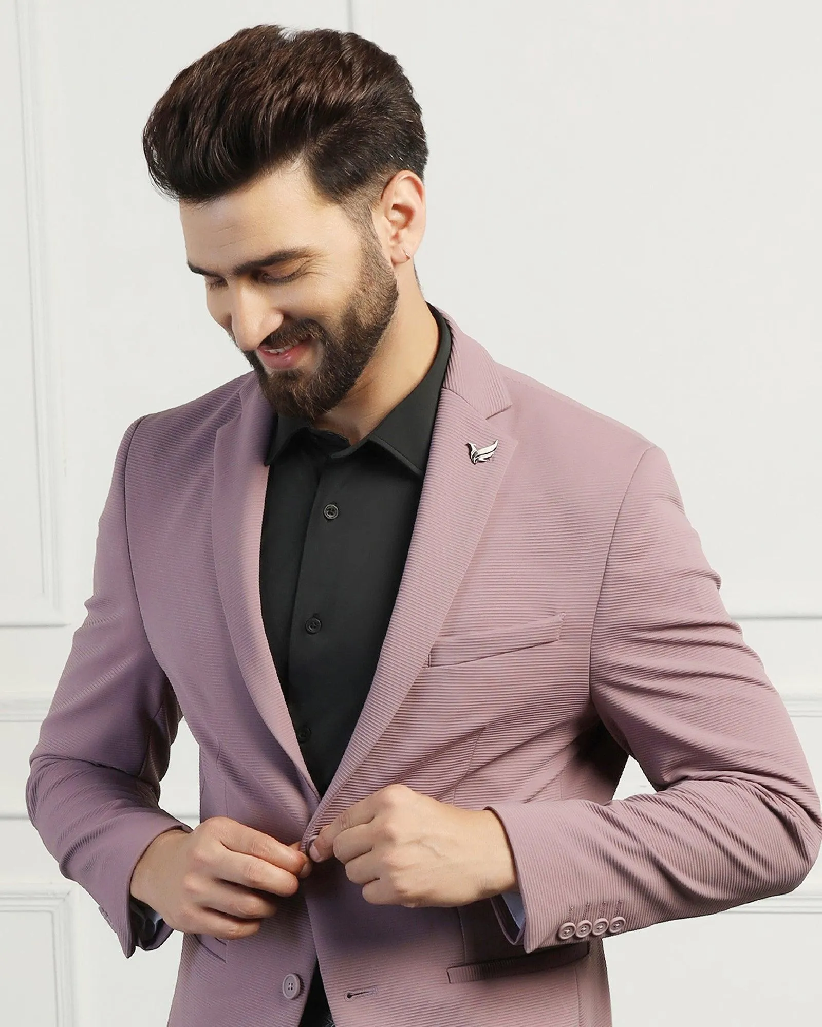 TechPro Formal Dusty Pink Stripe Blazer - Fiesta Modular Layering Compatibility