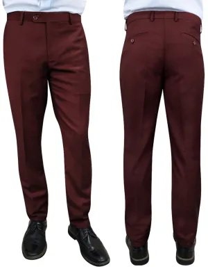 BURGUNDY SLIM FIT DRESS PANTS ExtendedSizeRange
