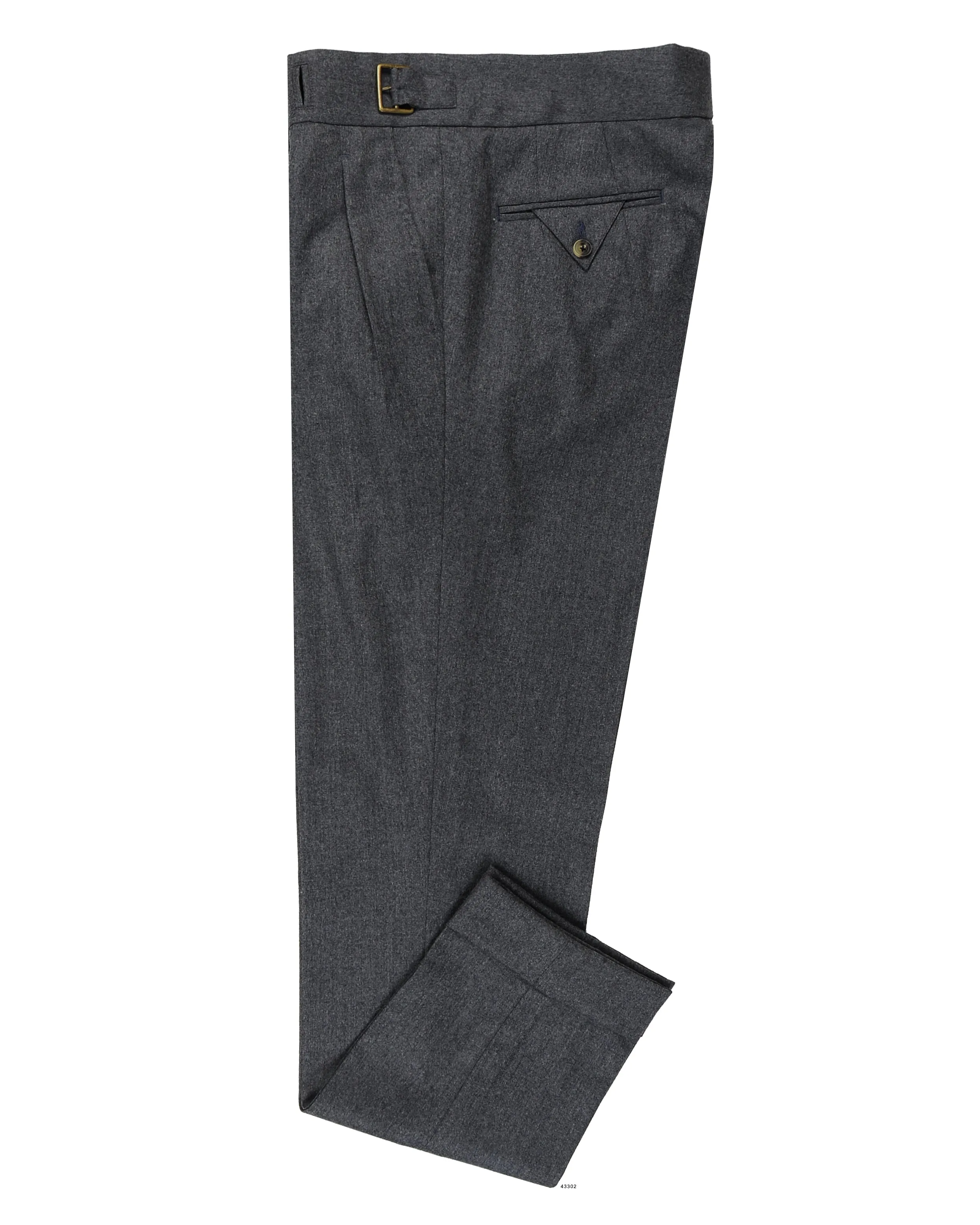 Wrinkle Free Fabric Gurkha Pant in Vitale Barberis Canonico - Flannels Grey