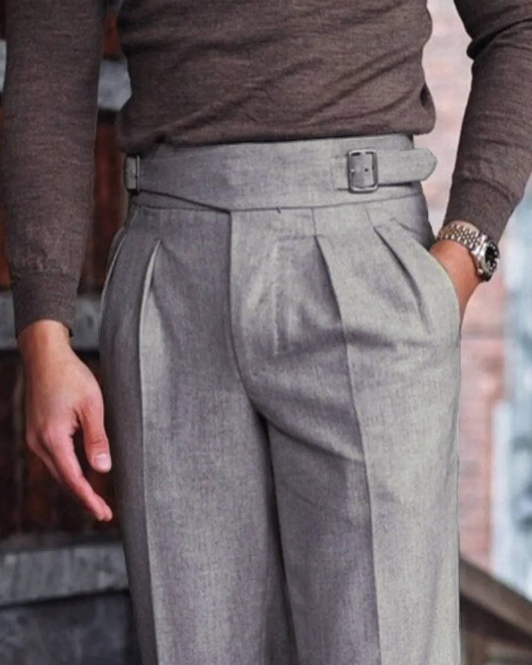 Sporty Touch Gurkha Pant in Vitale Barberis Canonico - Flannels  Light Grey