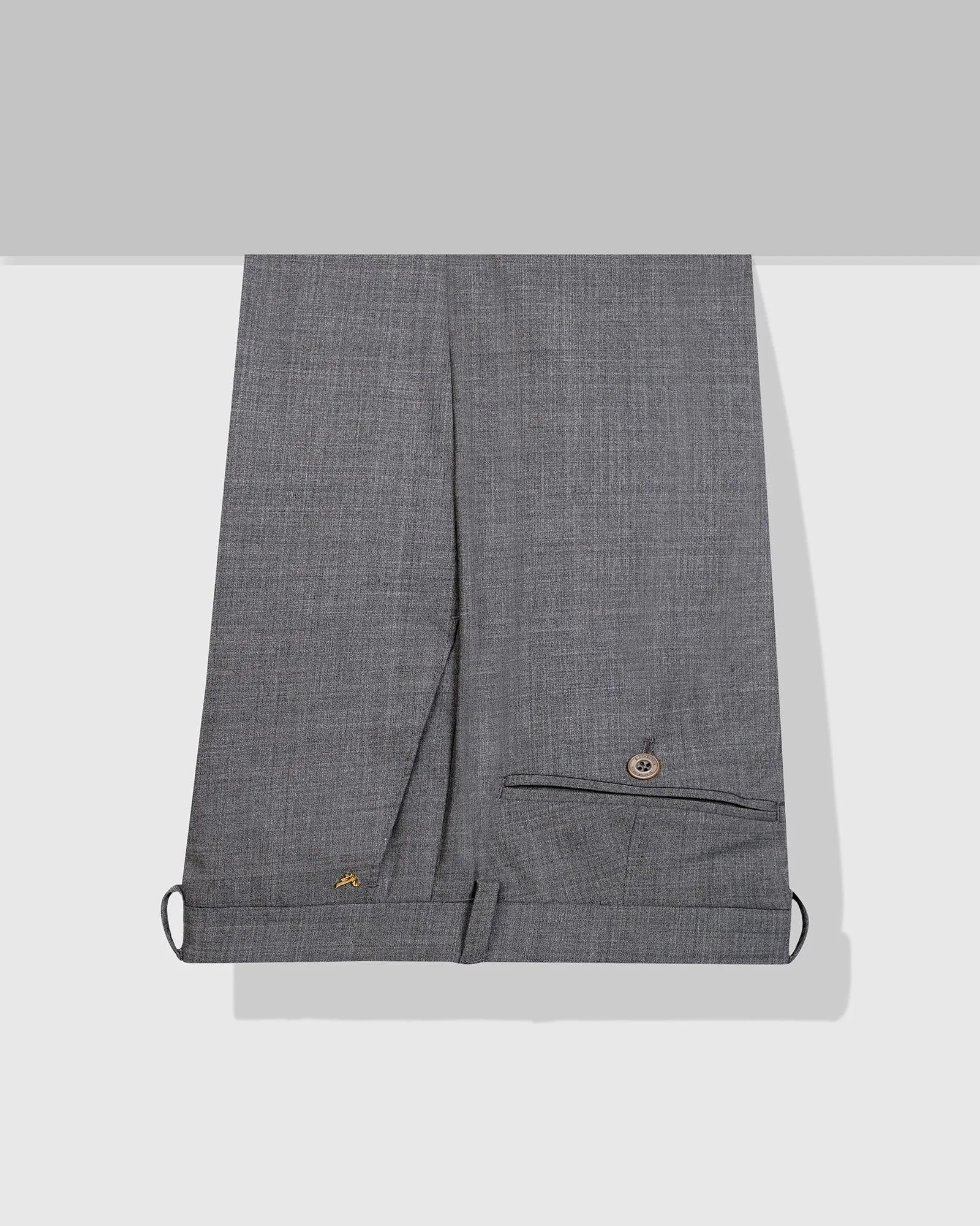 Low Bulk Design Flexible Waist Luxe Slim Comfort B-95 Formal Grey Check Trouser - Porcupine