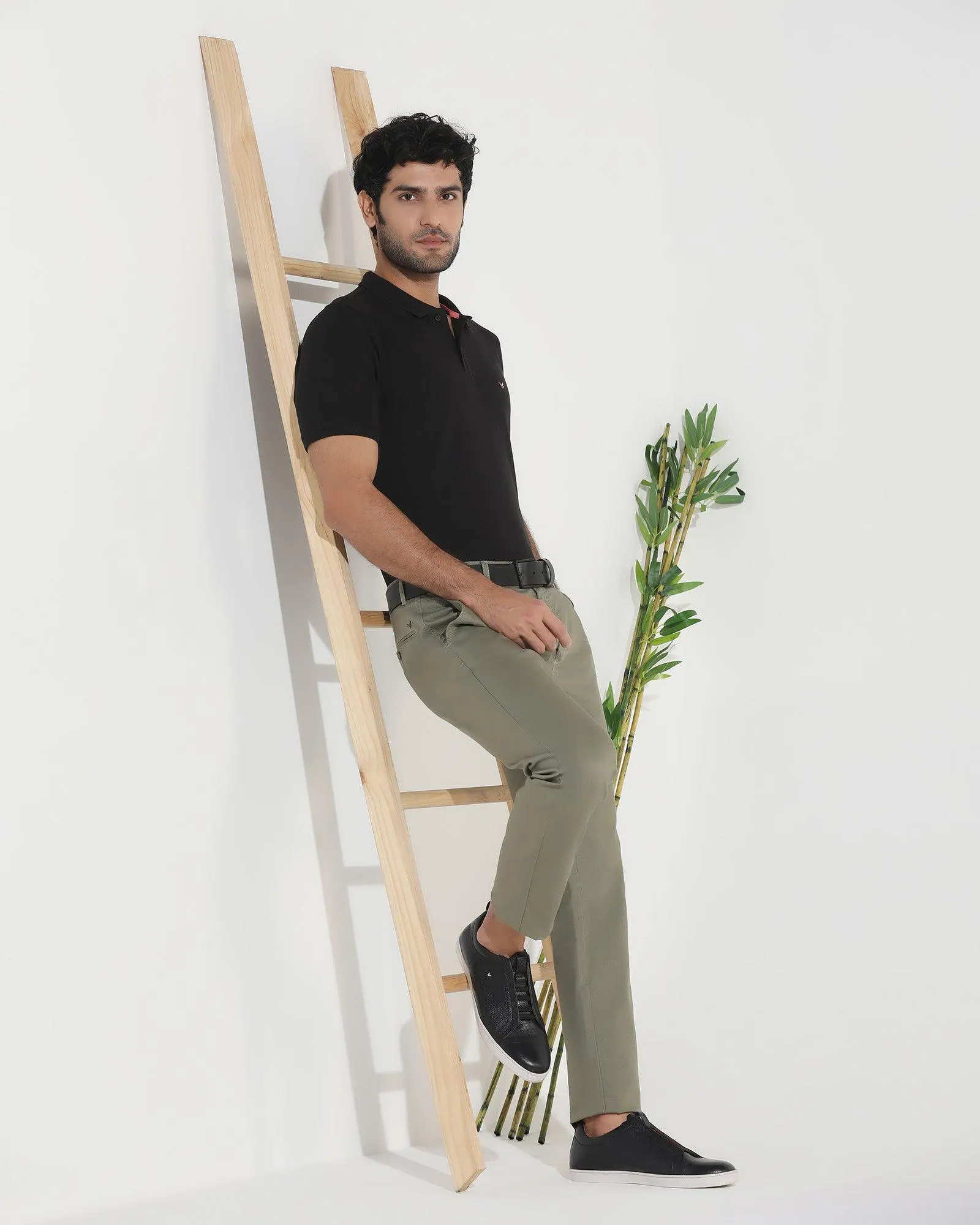 MultiPocketSystem Slim Fit B-91 Casual Olive Solid Khakis - Kiler