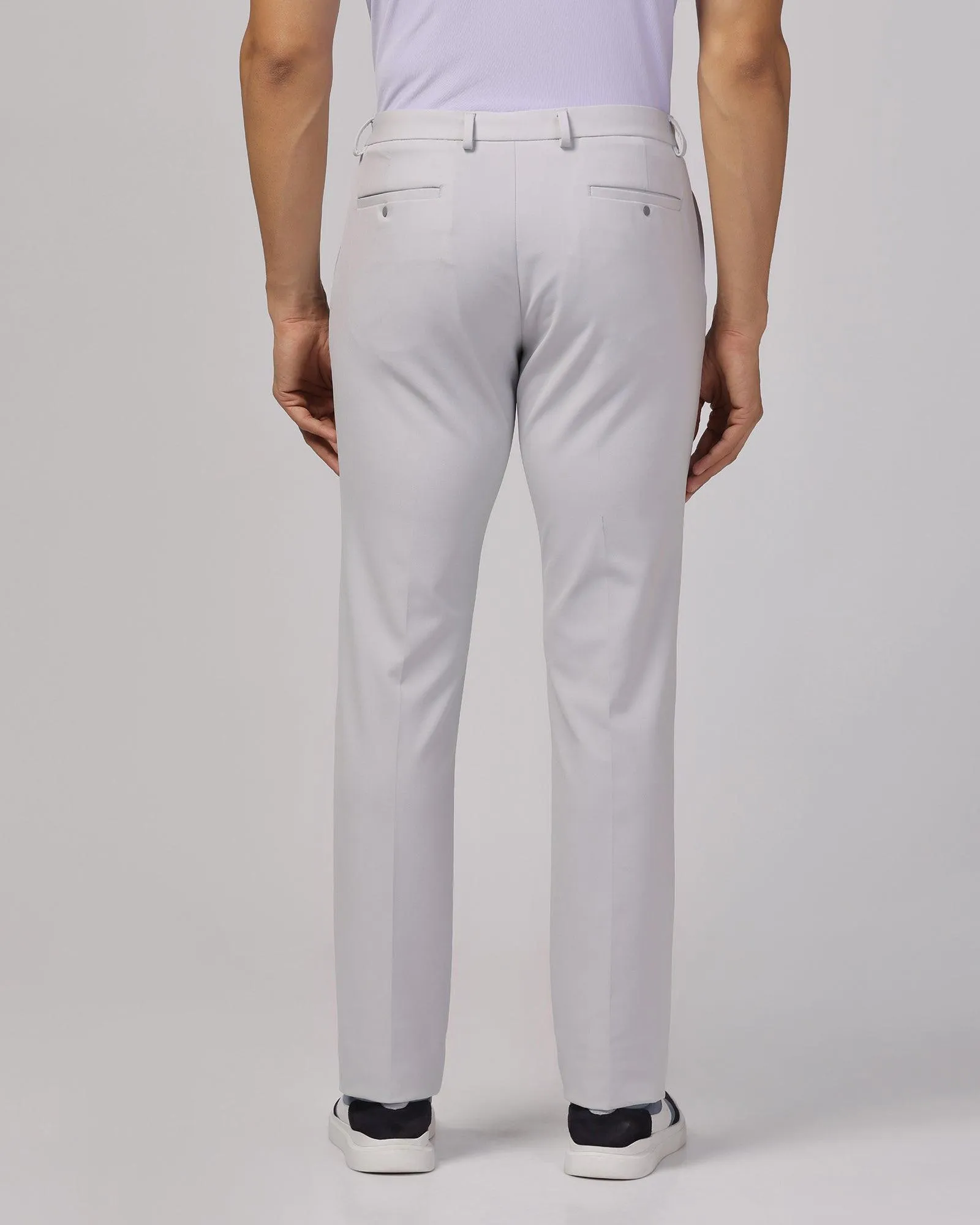 TechPro Slim Fit B-91 Formal Light Grey Solid Trouser - Blackbird Flexible Durability