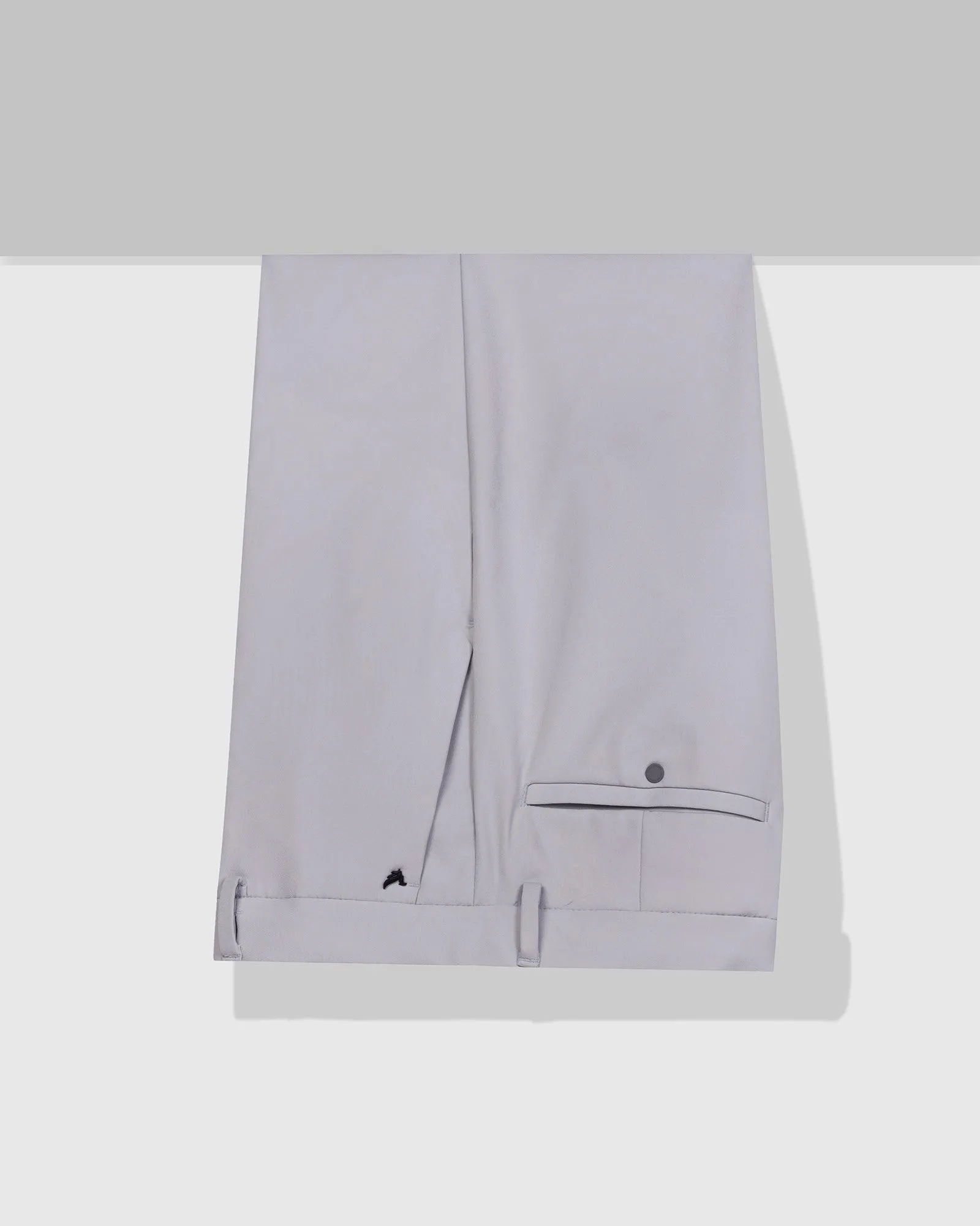 Non Clip TechPro Slim Fit B-91 Formal Light Grey Solid Trouser - Blackbird