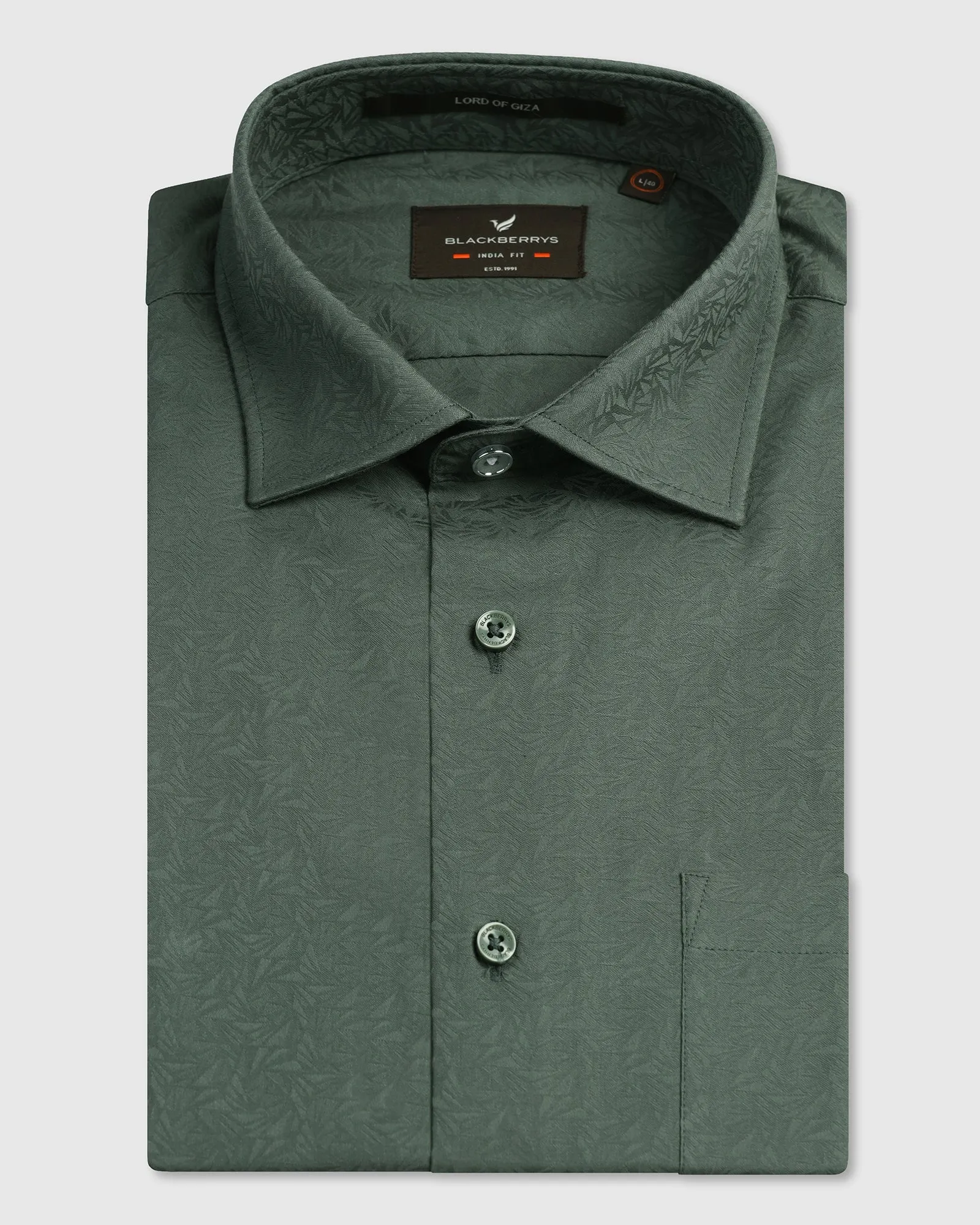 Green Jacquard Shirt - Romeo Mature appeal Camouflage Style