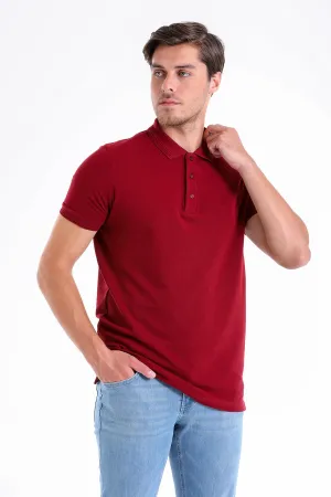 Fashionable Wear Regular Fit Basic Cotton Burgundy Polo T-Shirt